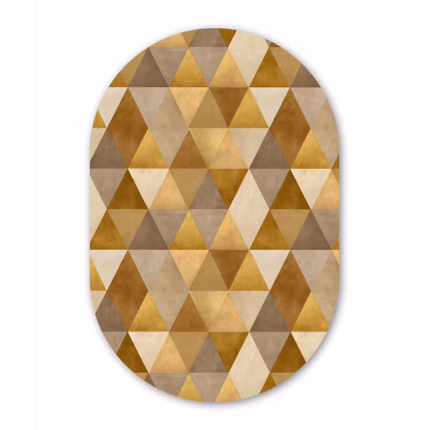 Geometrisch - Driehoek - Goud Wandcirkel Ovaal Aluminium middel 839 -3d