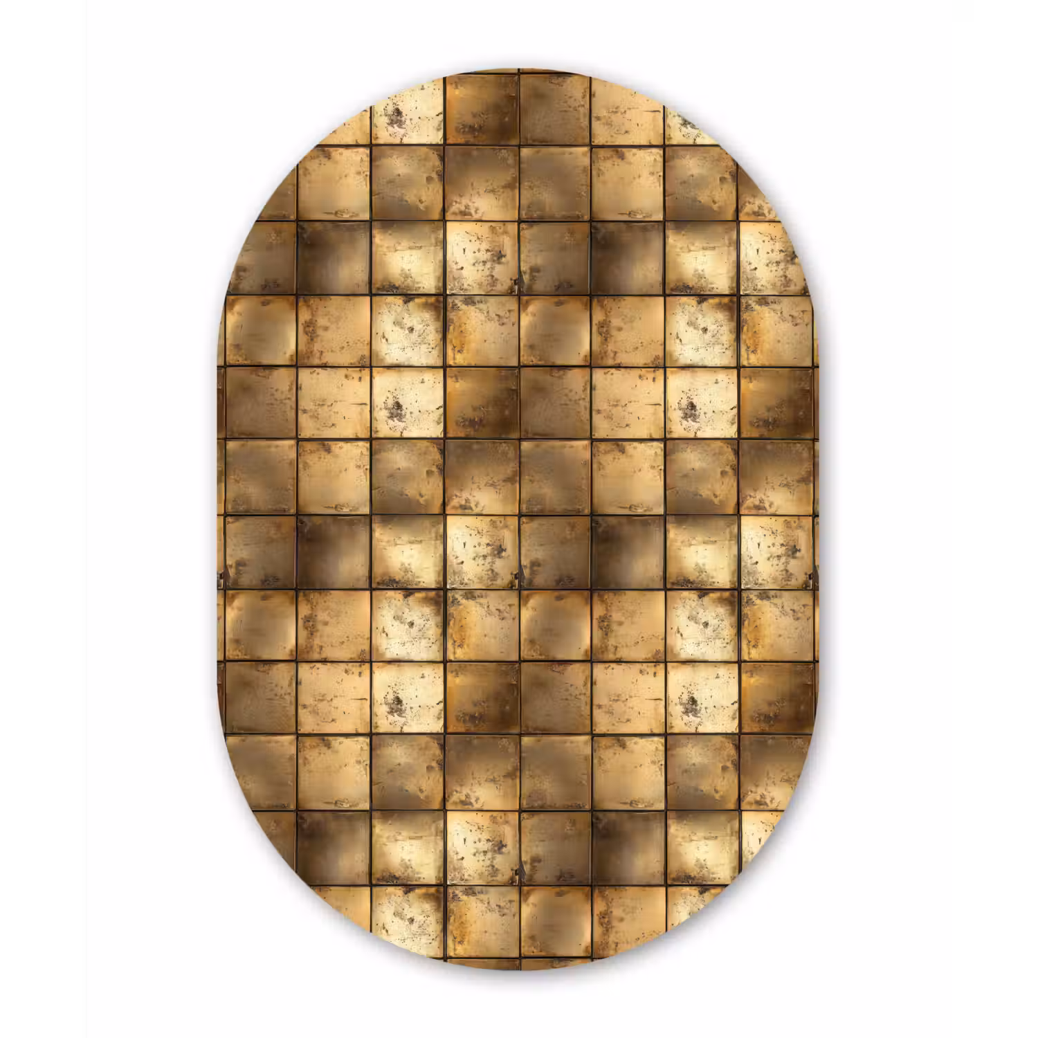 Geometrisch - Tegels - Goud Wandcirkel Ovaal Aluminium middel 839 -3d
