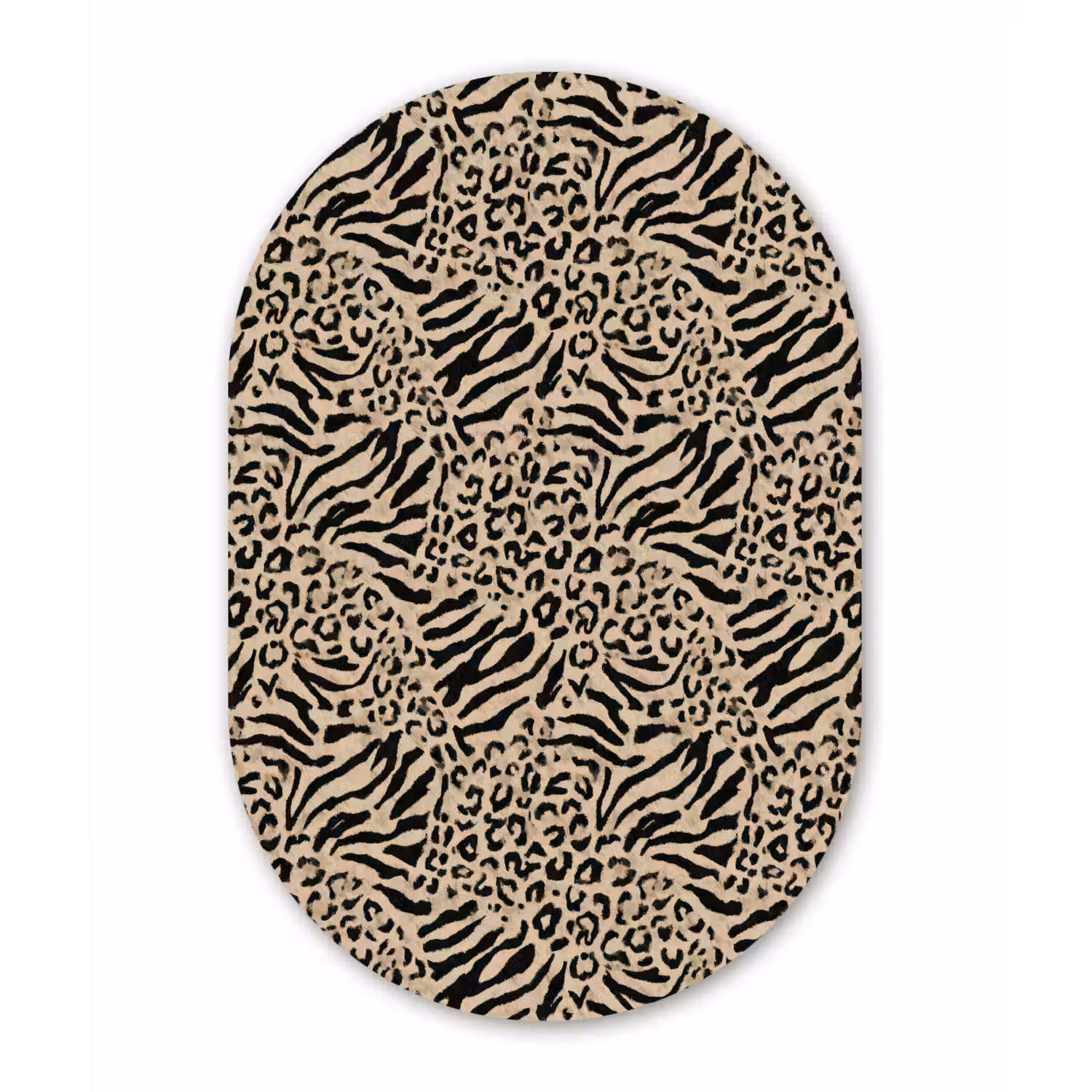 Giraf - Zebra - Motief - Bruin Wandcirkel Ovaal Aluminium middel 839 -3d