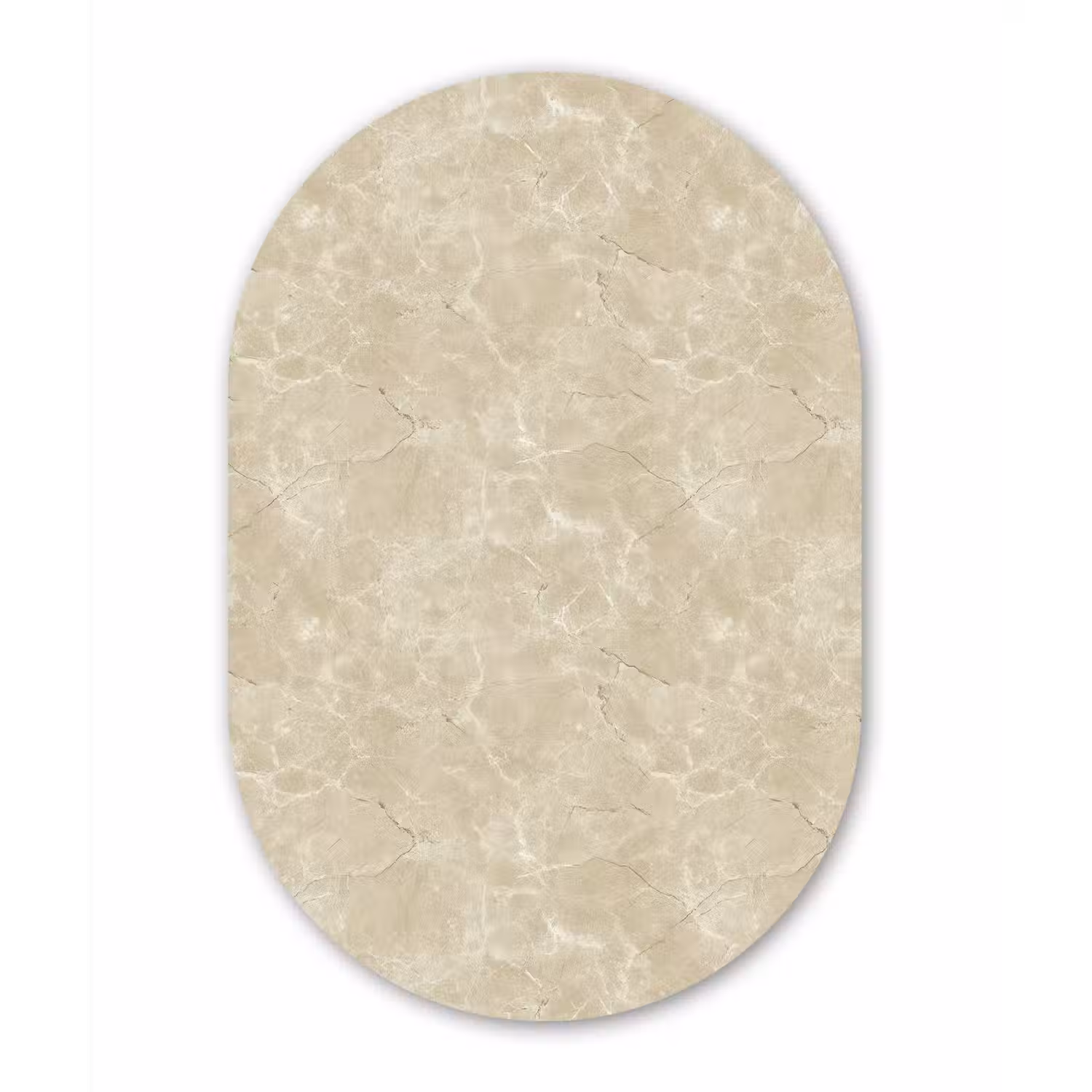 Lichtbeige - Marmer - Diffusie adering Wandcirkel Ovaal Aluminium middel 839 -3d