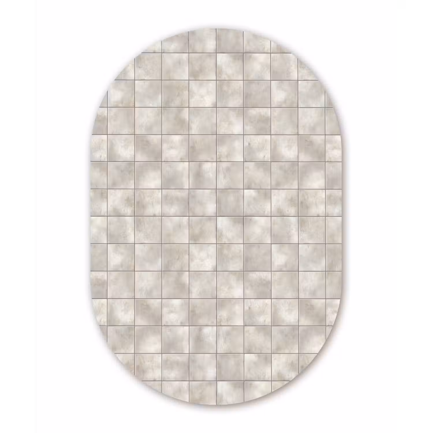 Tegels - Natuurlijk - Grijs Wandcirkel Ovaal Aluminium middel 839 -3d