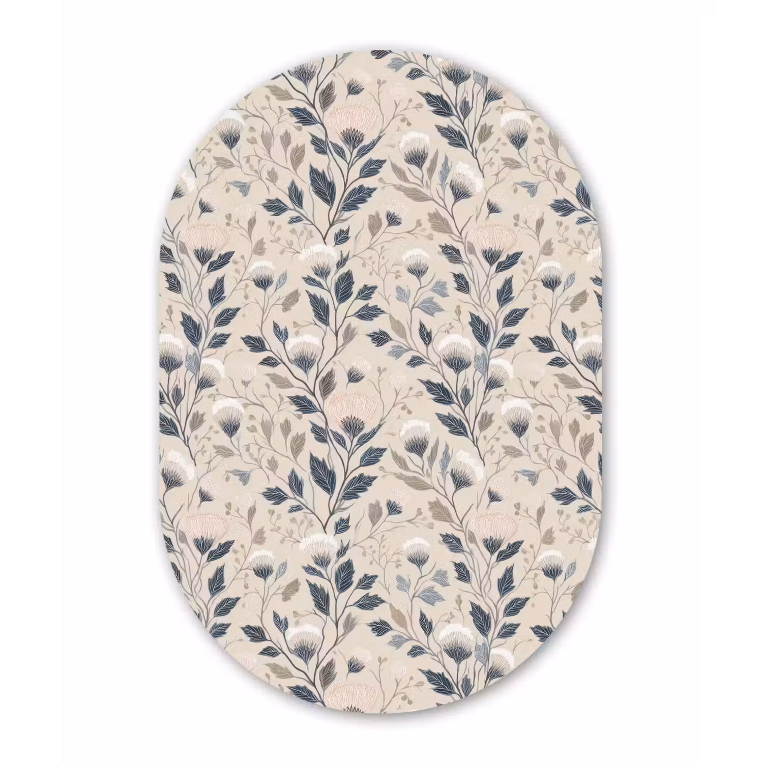 Klassiek - Botanisch - Kleurrijk Wandcirkel Ovaal Aluminium middel 839 -3d