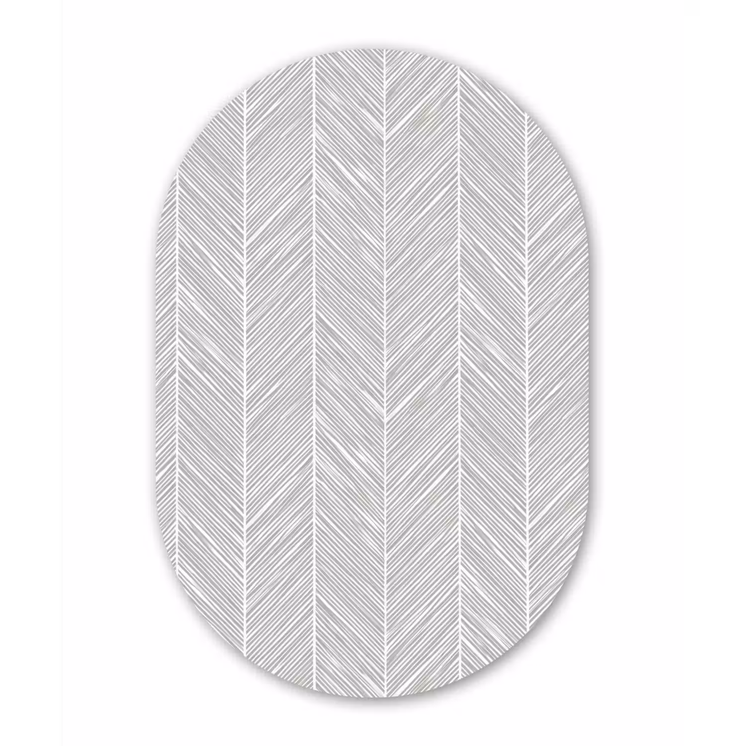 Klassiek - Visgraat - Grijs Wandcirkel Ovaal Aluminium middel 839 -3d