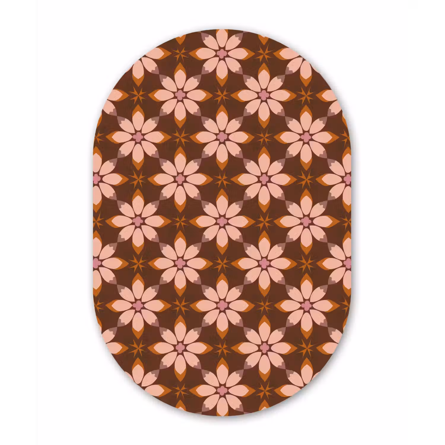 Klassiek - Retro - Bruin Wandcirkel Ovaal Aluminium middel 839 -3d
