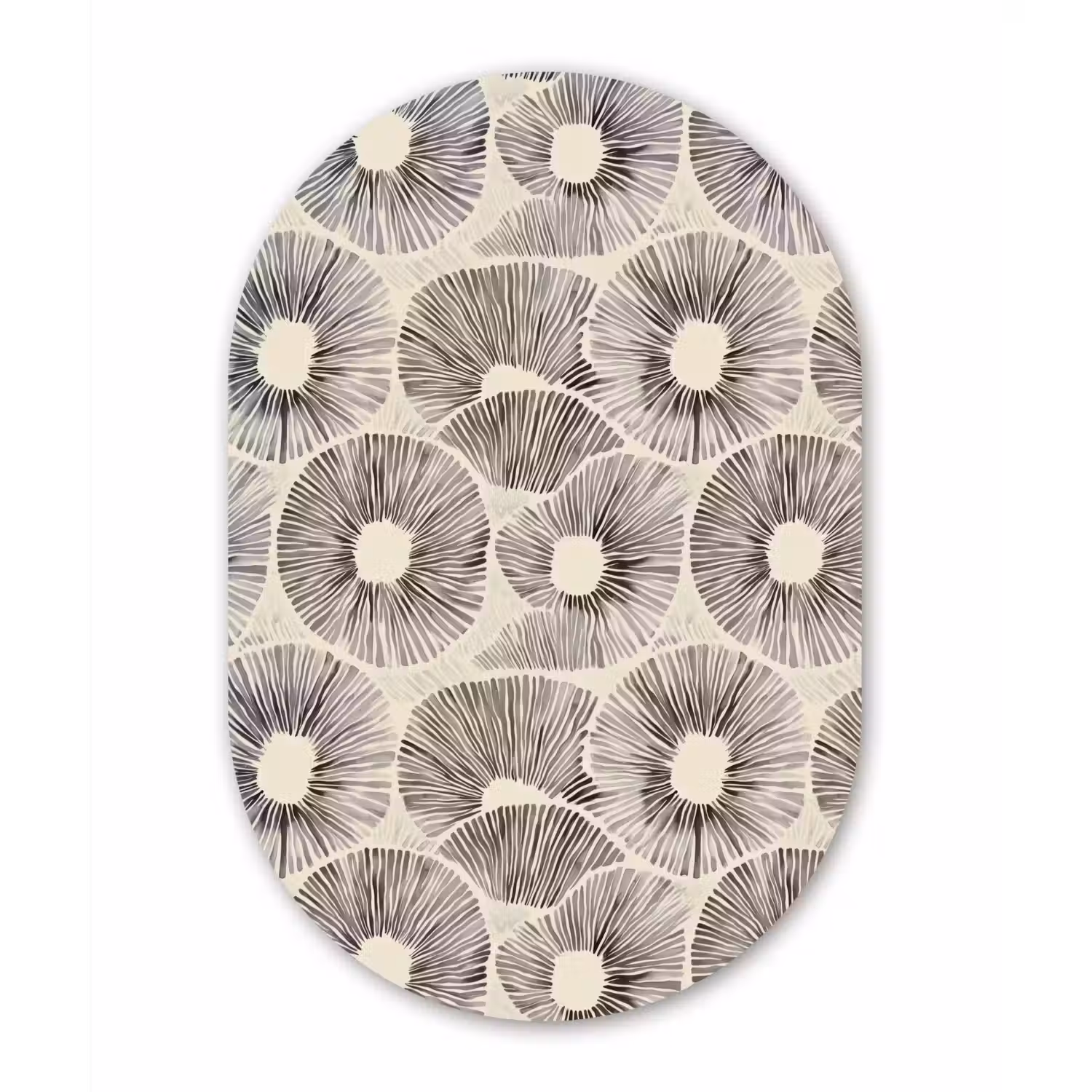Cirkels - Patroon - Zwart Wandcirkel Ovaal Aluminium middel 839 -3d