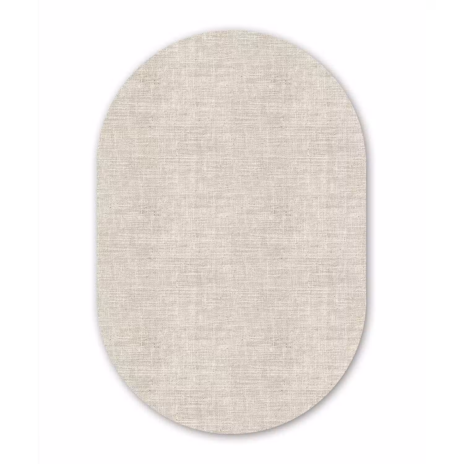 Linnen - Textuur - Beige Wandcirkel Ovaal Aluminium middel 839 -3d