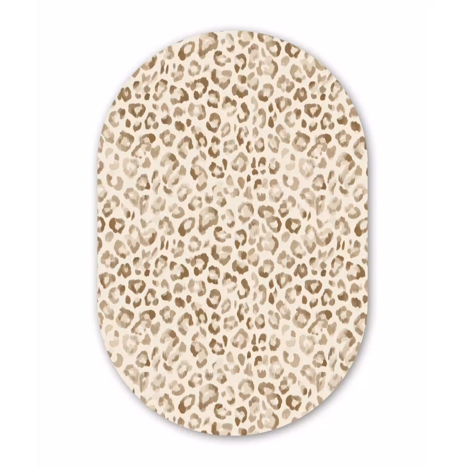 Luipaard - Klassiek - Beige Wandcirkel Ovaal Aluminium middel 839 -3d