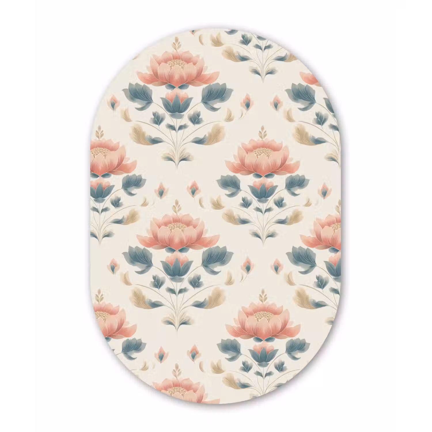 Lotus - Bloemen - Roze Wandcirkel Ovaal Aluminium middel 839 -3d