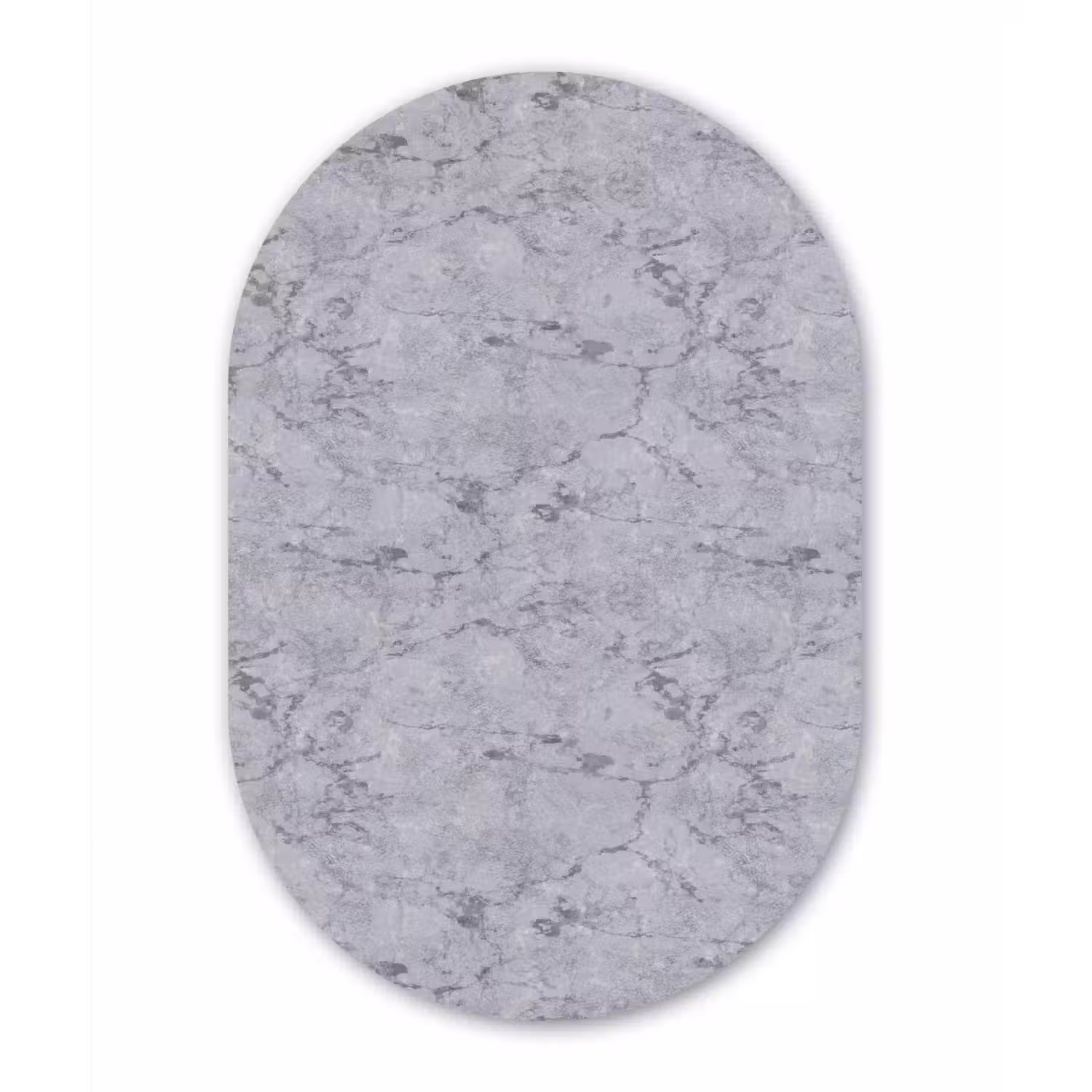 Marmerplaat - Patroon - Grijs Wandcirkel Ovaal Aluminium middel 839 -3d