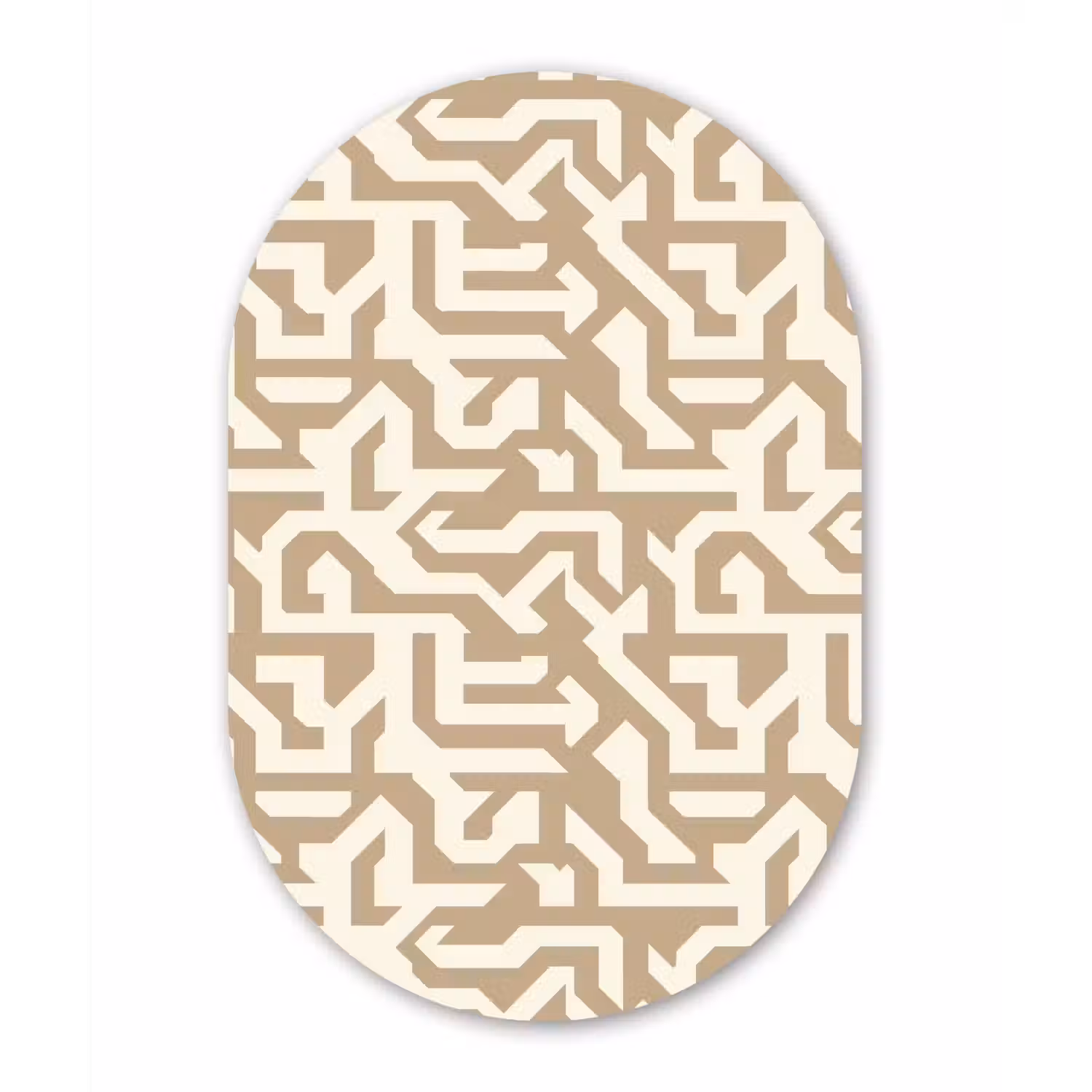 Modern - Abstract - Beige Wandcirkel Ovaal Aluminium middel 839 -3d