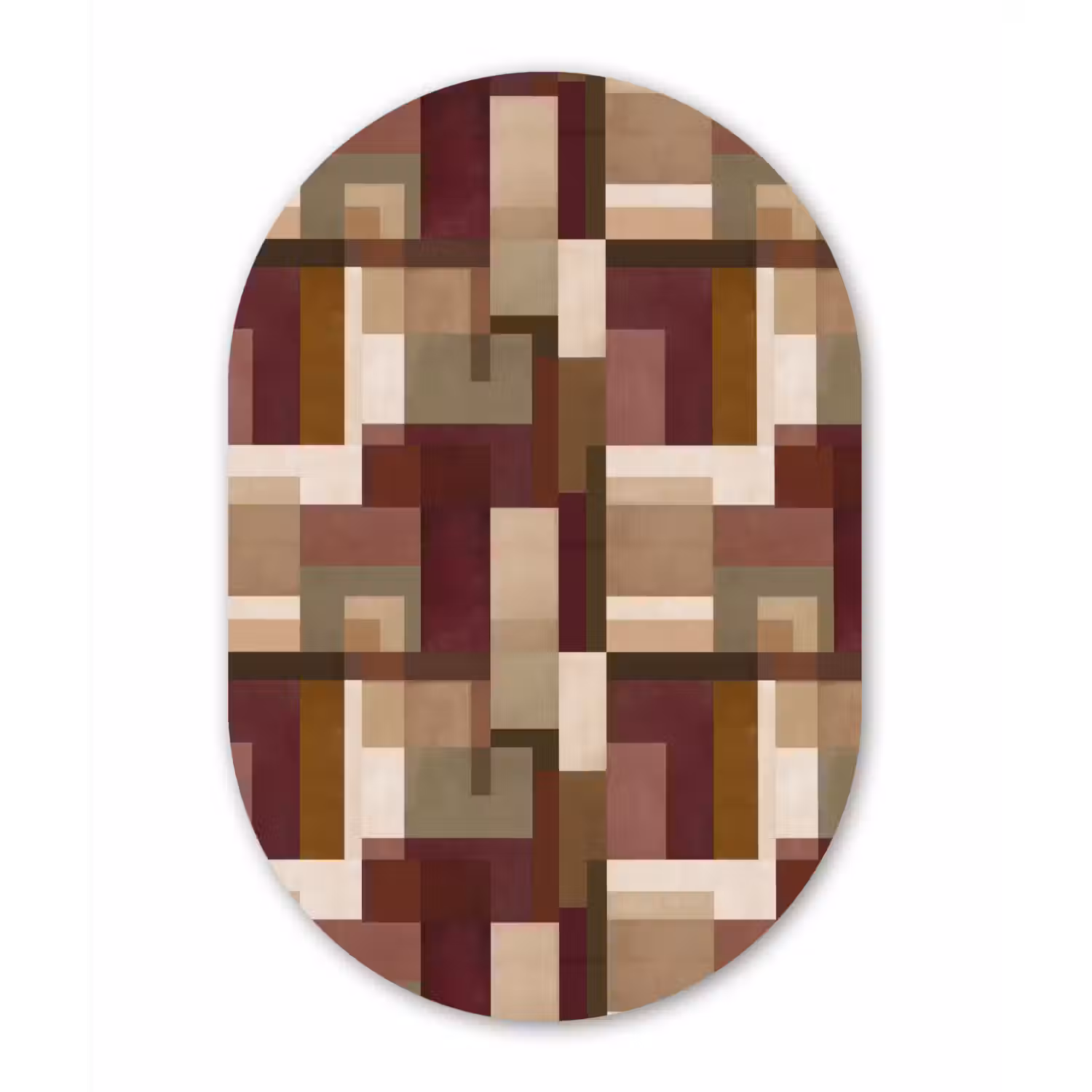 Modern - Geometrie - Kleurrijk Wandcirkel Ovaal Aluminium middel 839 -3d