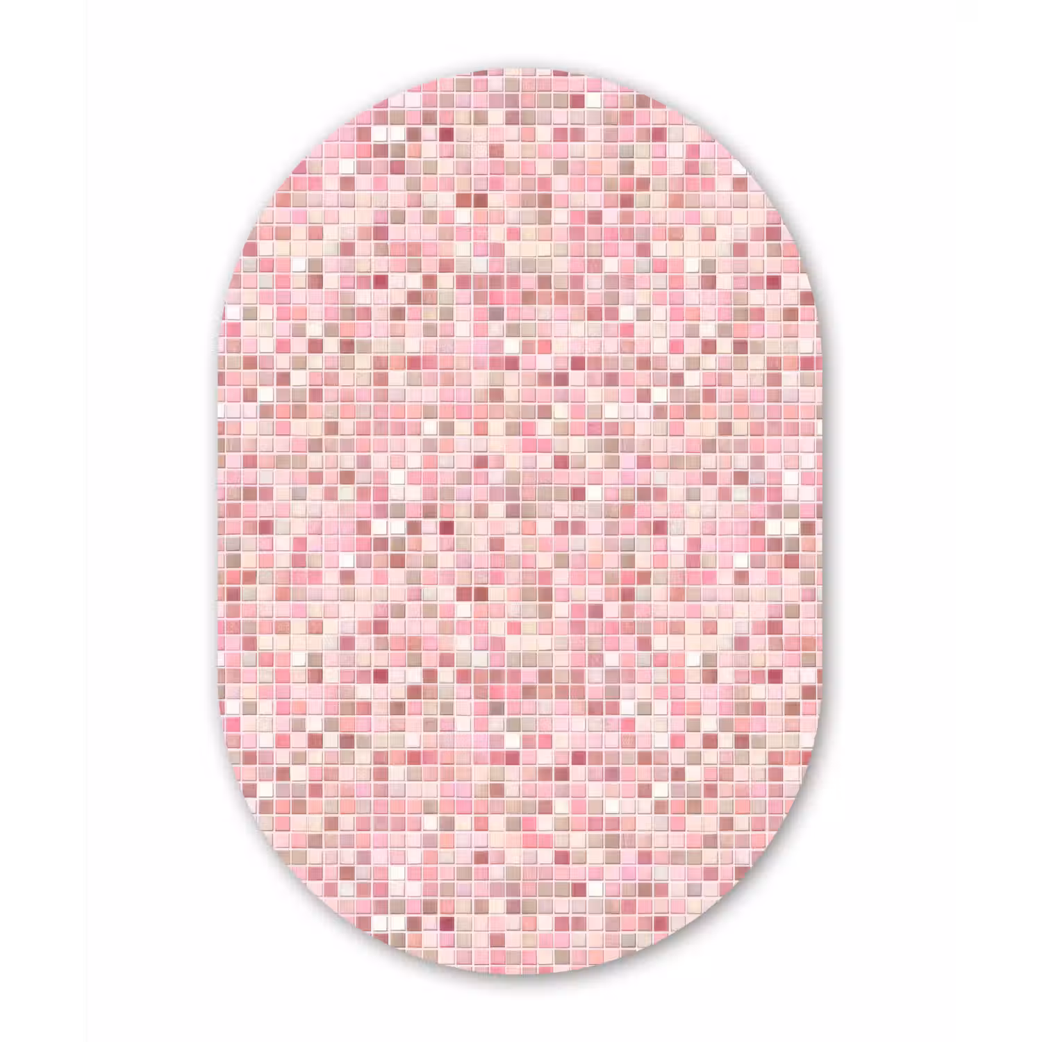 Mozaïek - Patroon - Roze Wandcirkel Ovaal Aluminium middel 839 -3d