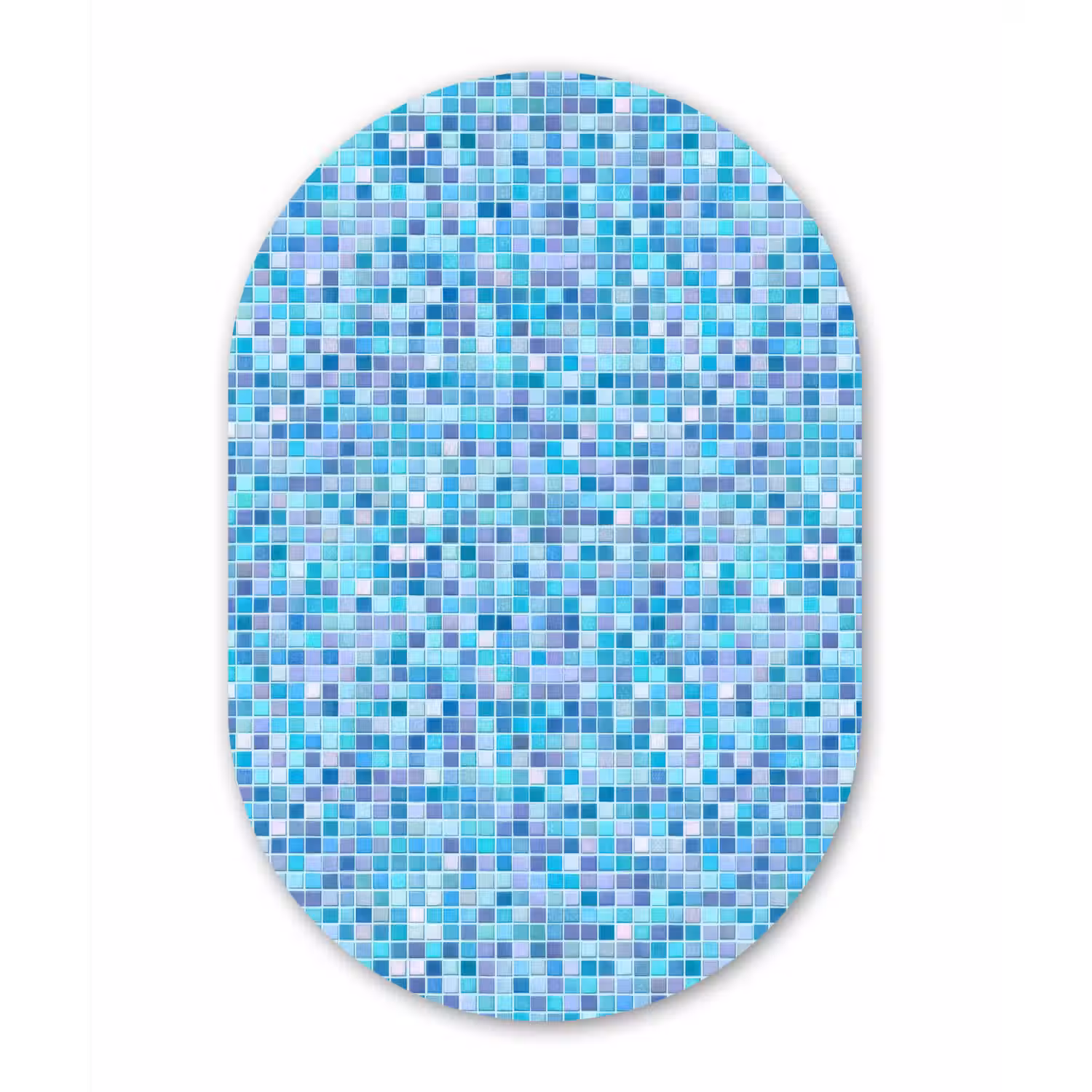 Mozaïek - Patroon - Turquoise Wandcirkel Ovaal Aluminium middel 839 -3d