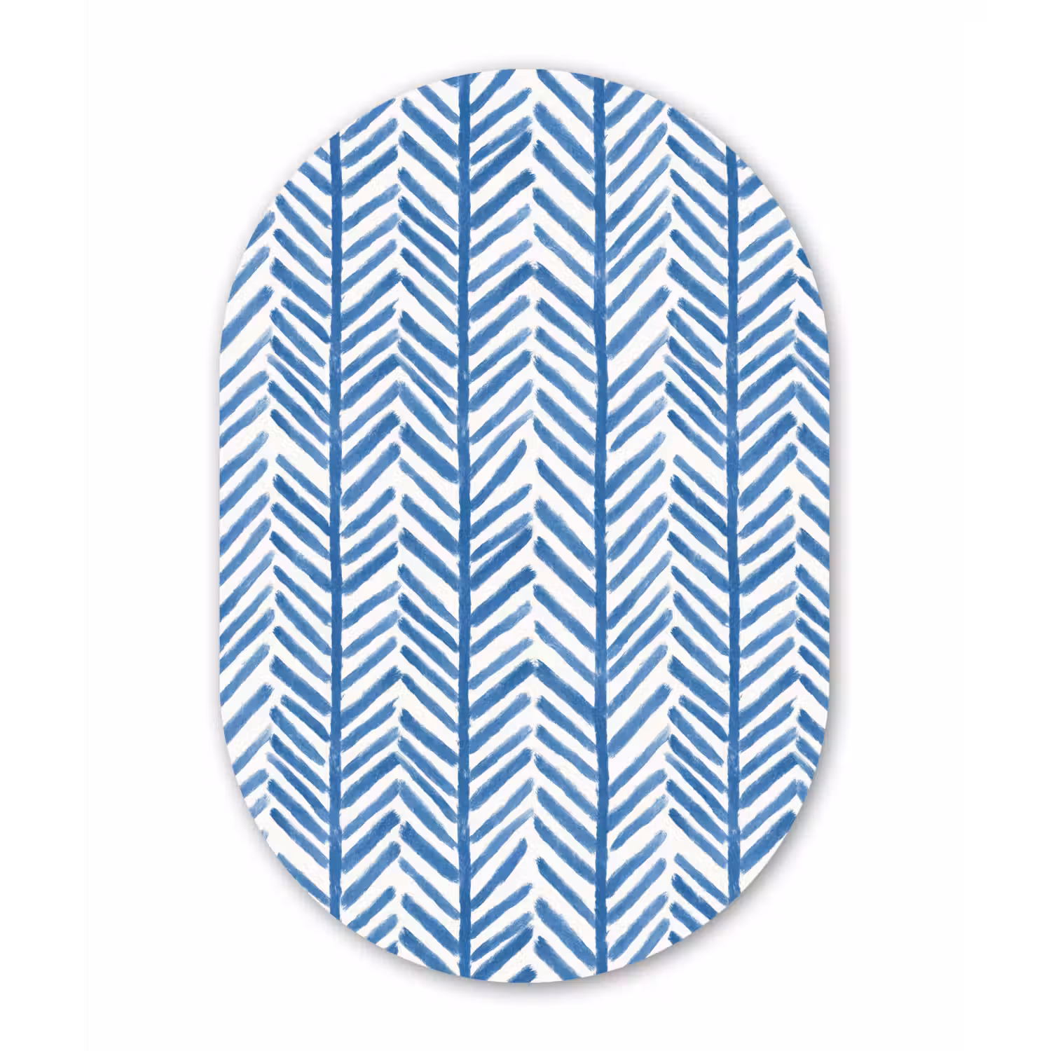 Patroon - Streep - Blauw Wandcirkel Ovaal Aluminium middel 839 -3d