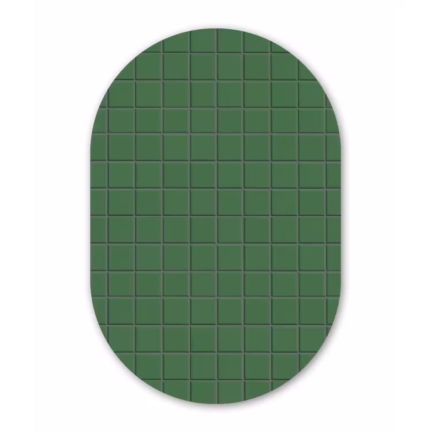 Patroon - Tegels - Groen Wandcirkel Ovaal Aluminium middel 839 -3d