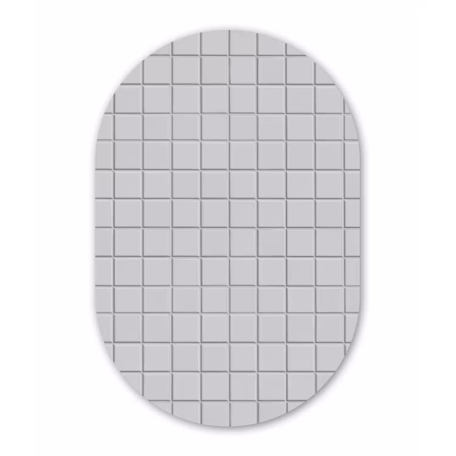 Patroon - Tegels - Licht - Grijs Wandcirkel Ovaal Aluminium middel 839 -3d