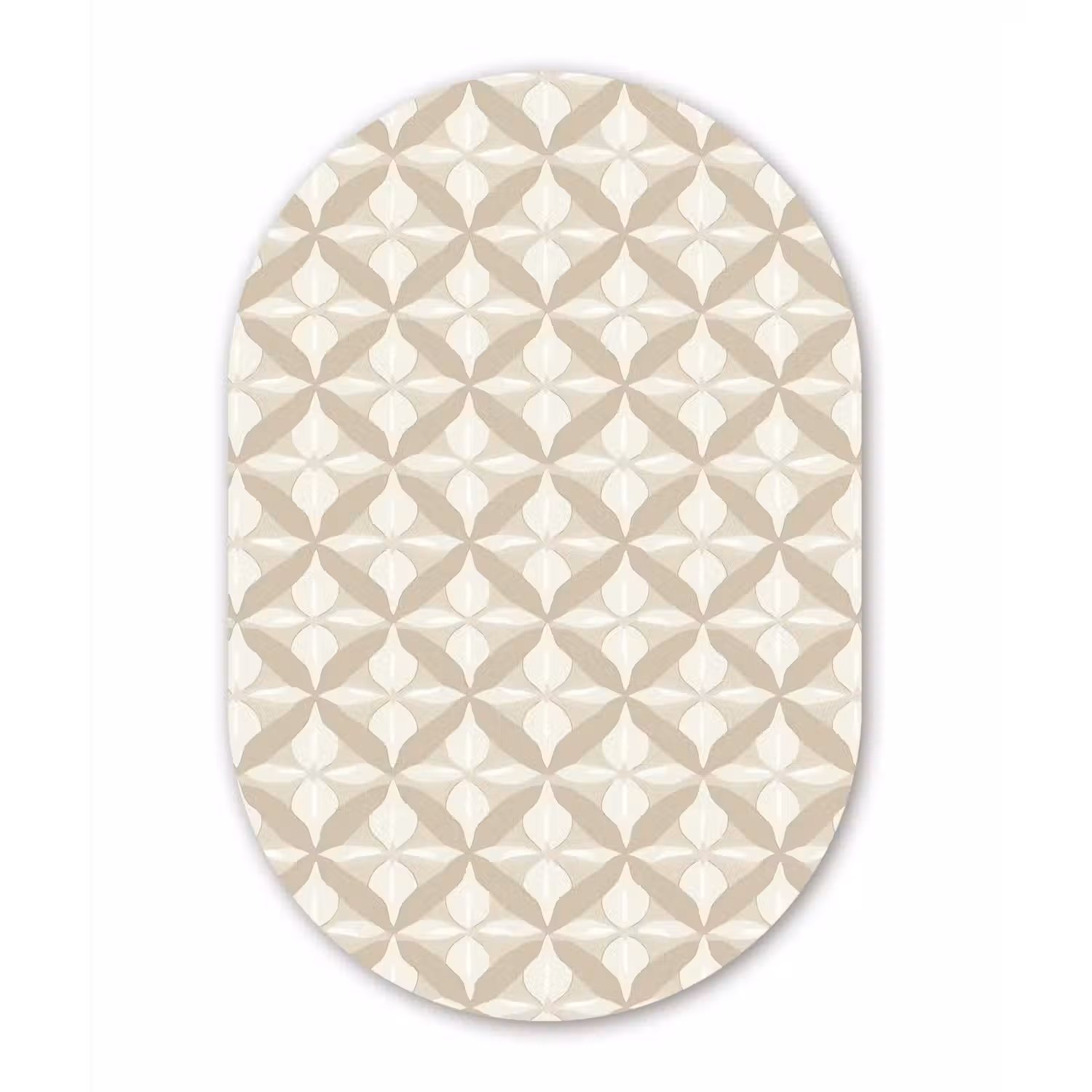 Patroon - Klassiek - Beige Wandcirkel Ovaal Aluminium middel 839 -3d