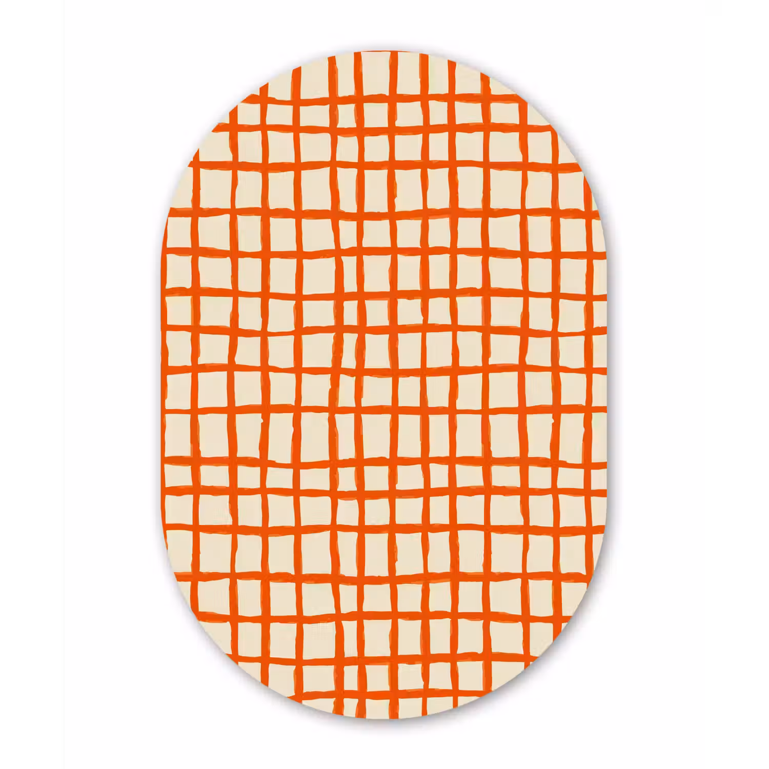 Patroon - Lijnen - Oranje Wandcirkel Ovaal Aluminium middel 839 -3d