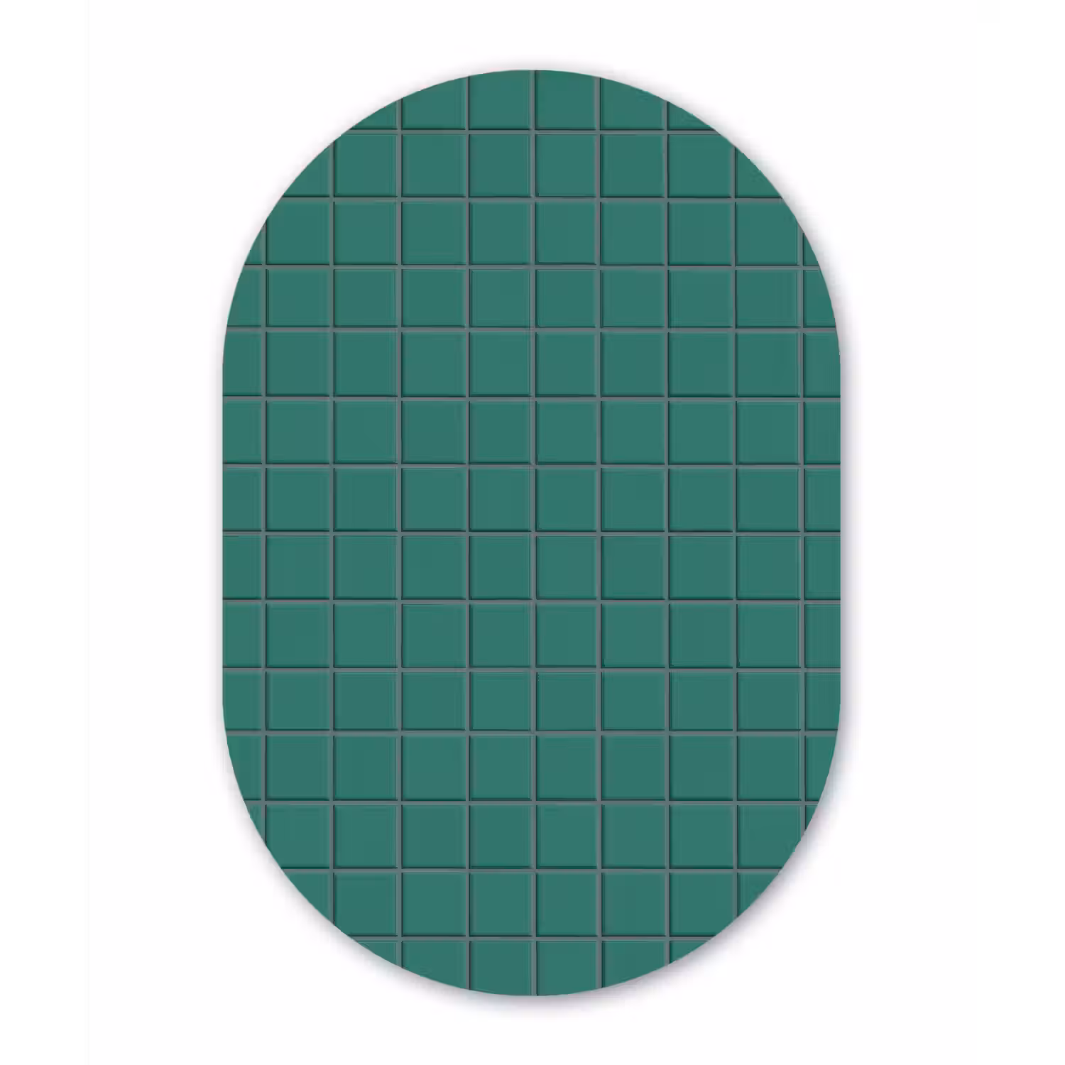 Patroon - Patroon - Smaragd Wandcirkel Ovaal Aluminium middel 839 -3d