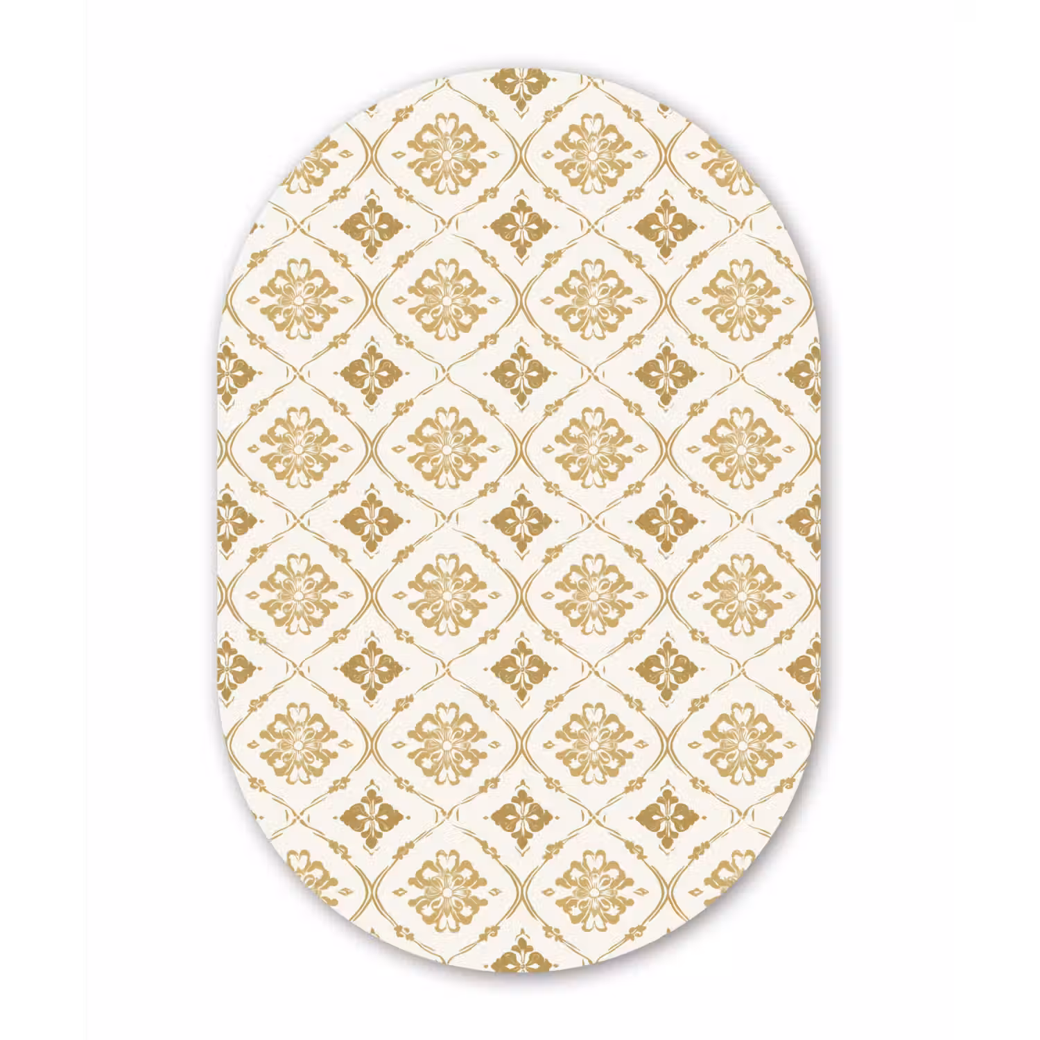 Ornament - Klassiek - Goud Wandcirkel Ovaal Aluminium middel 839 -3d