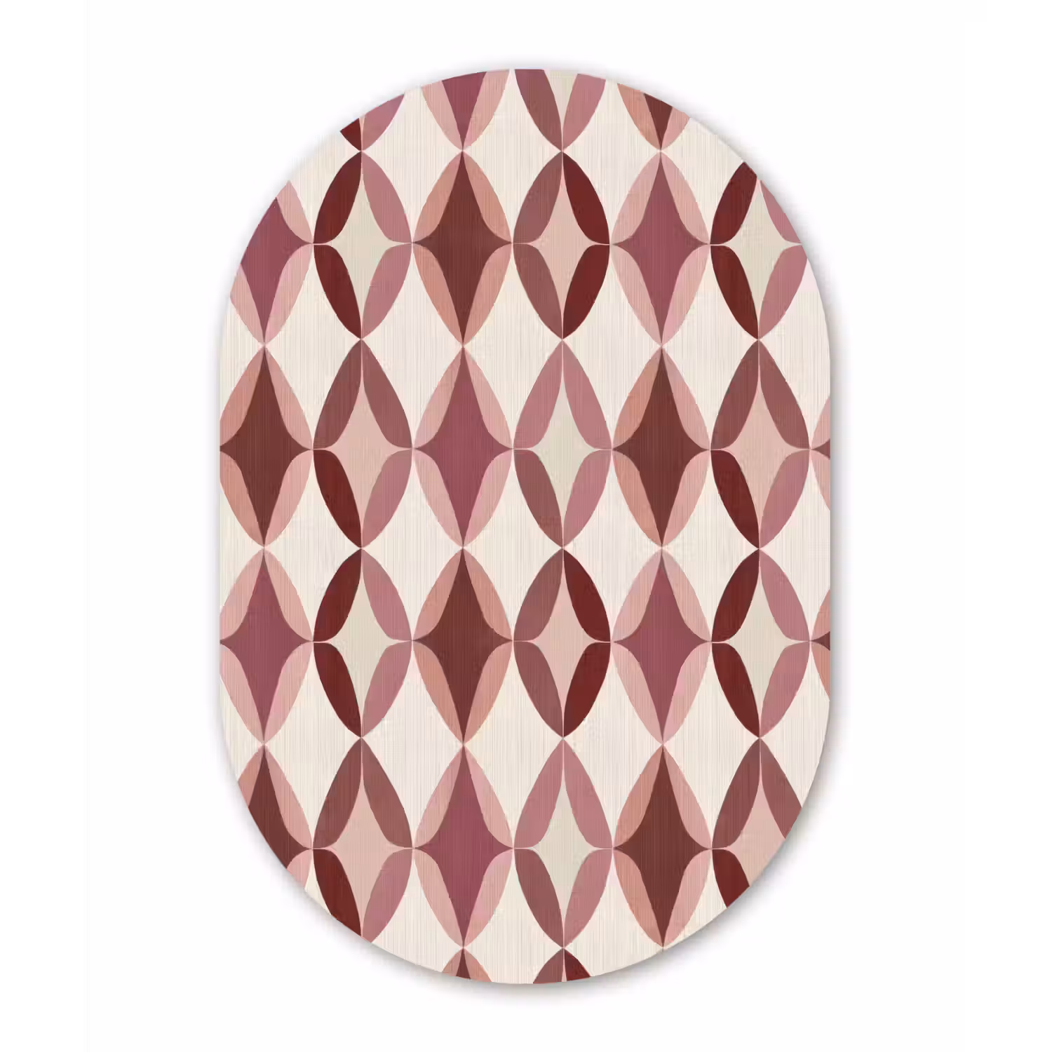 Ovaal - Textuur - Roze Wandcirkel Ovaal Aluminium middel 839 -3d