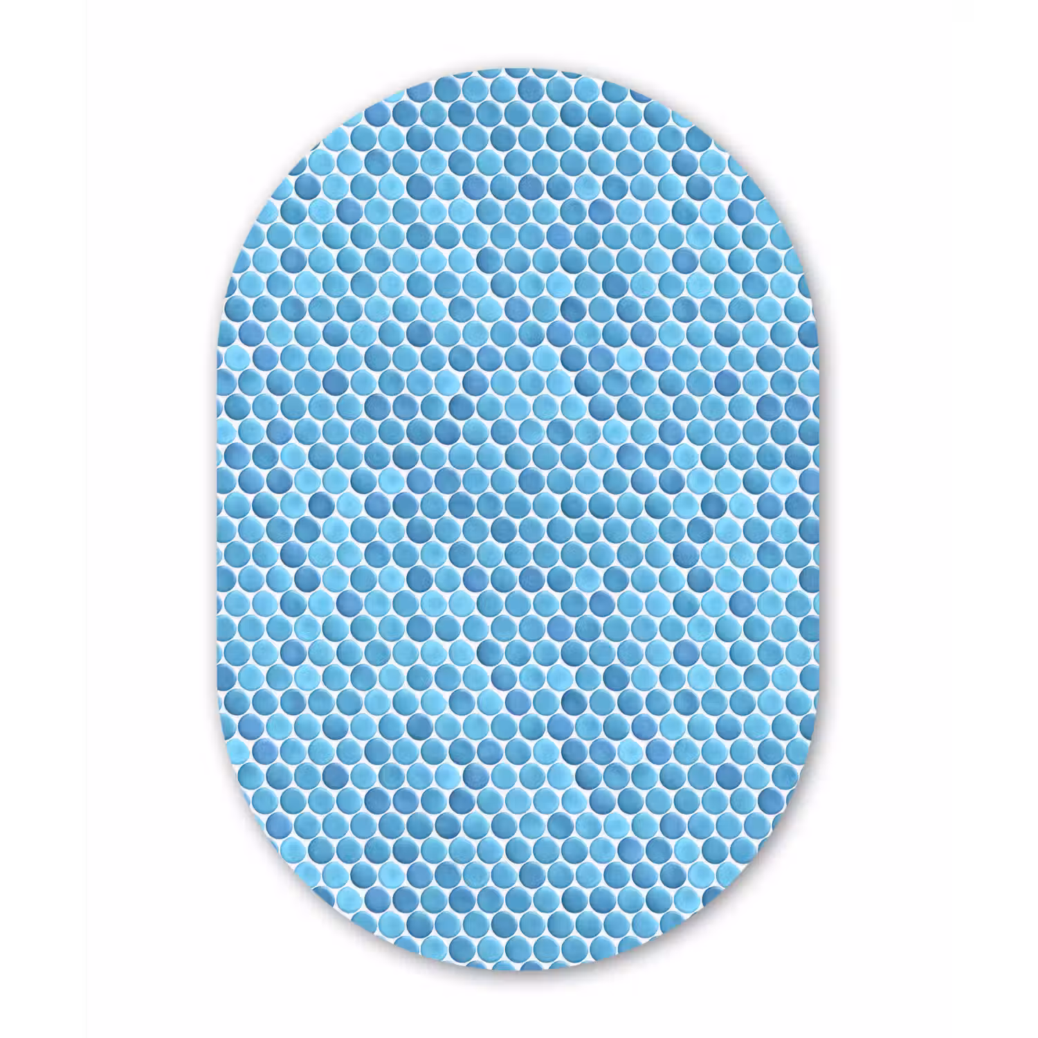 Penny - Mozaïek - Lichtblauw Wandcirkel Ovaal Aluminium middel 839 -3d