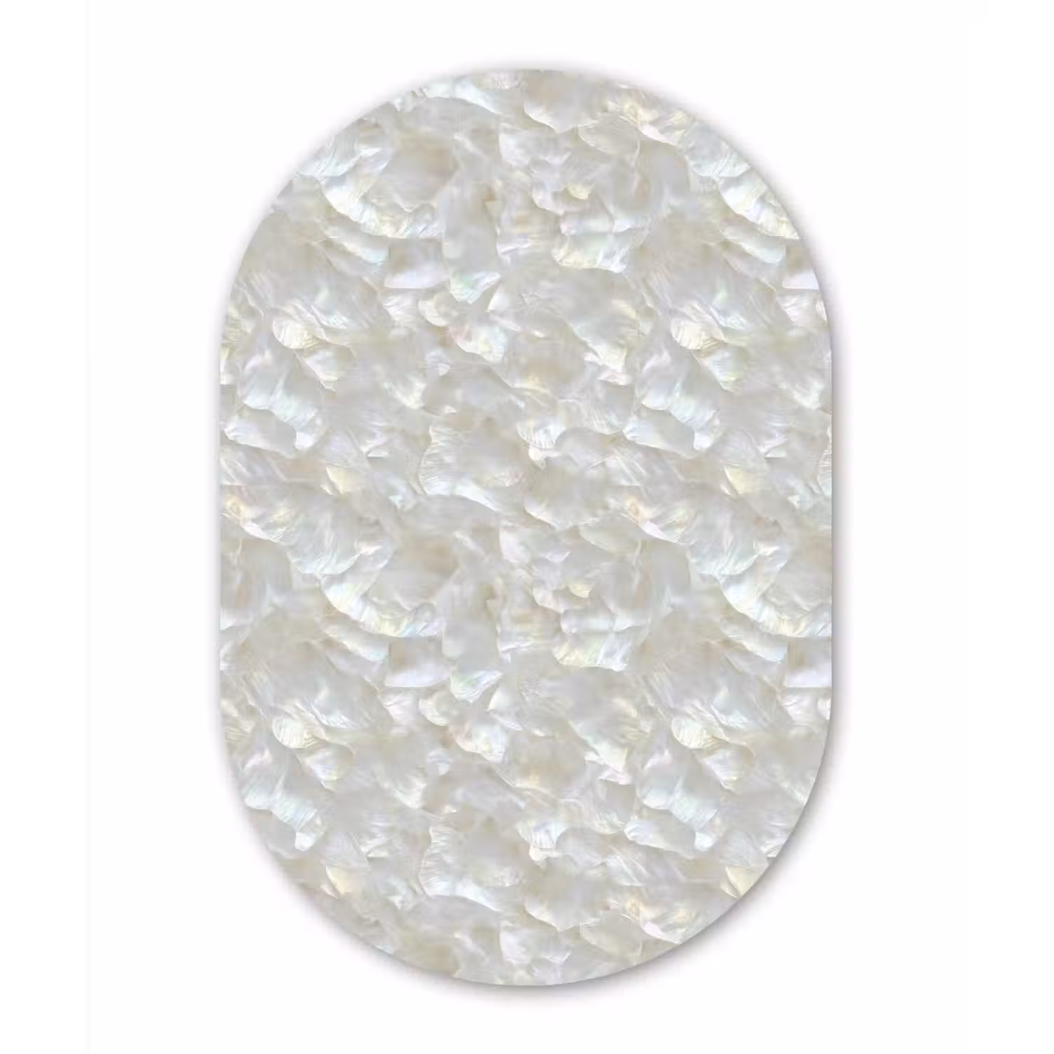 Parelmoerglans - Wit - Schelp Wandcirkel Ovaal Aluminium middel 839 -3d