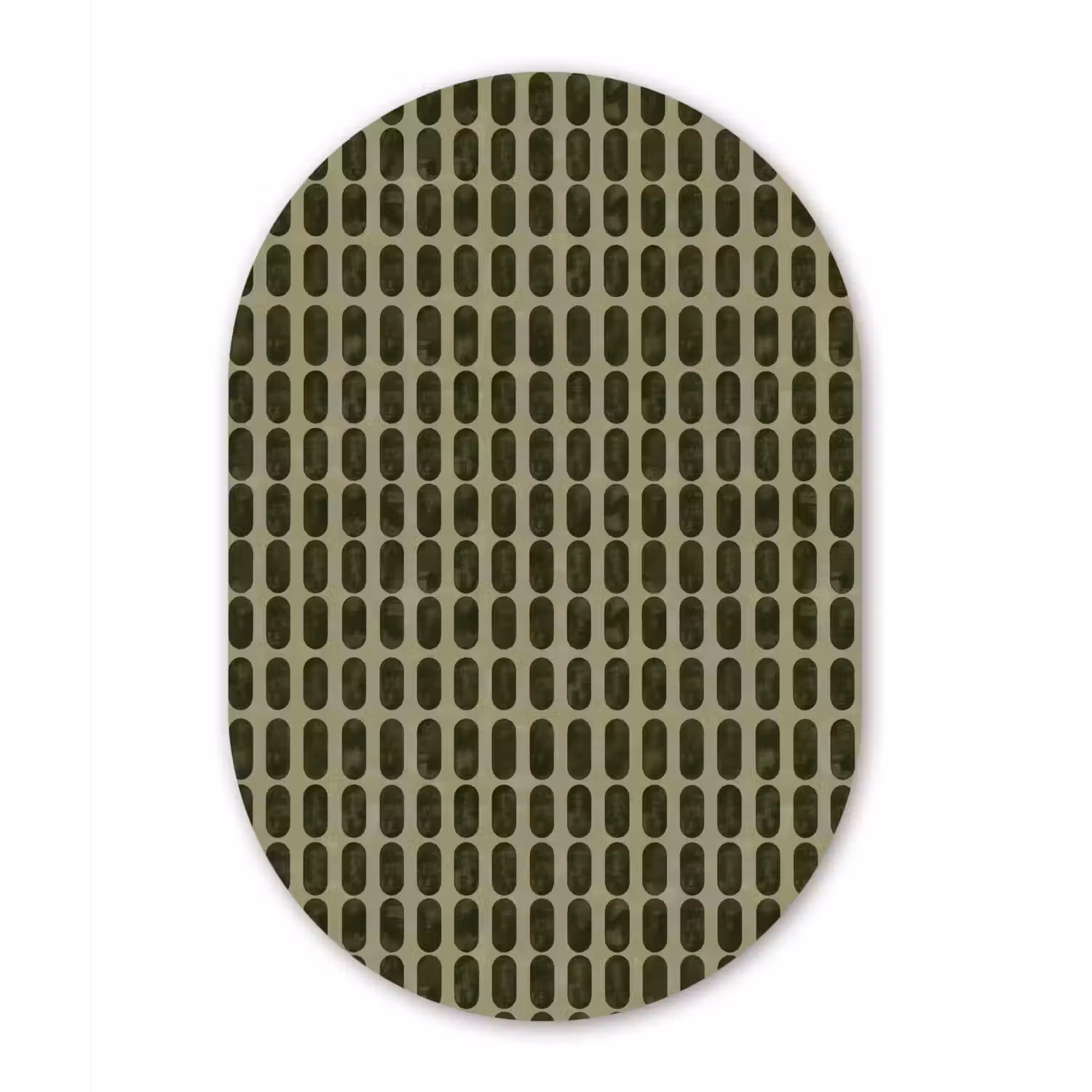 Ritmisch - Effect - Groen Wandcirkel Ovaal Aluminium middel 839 -3d