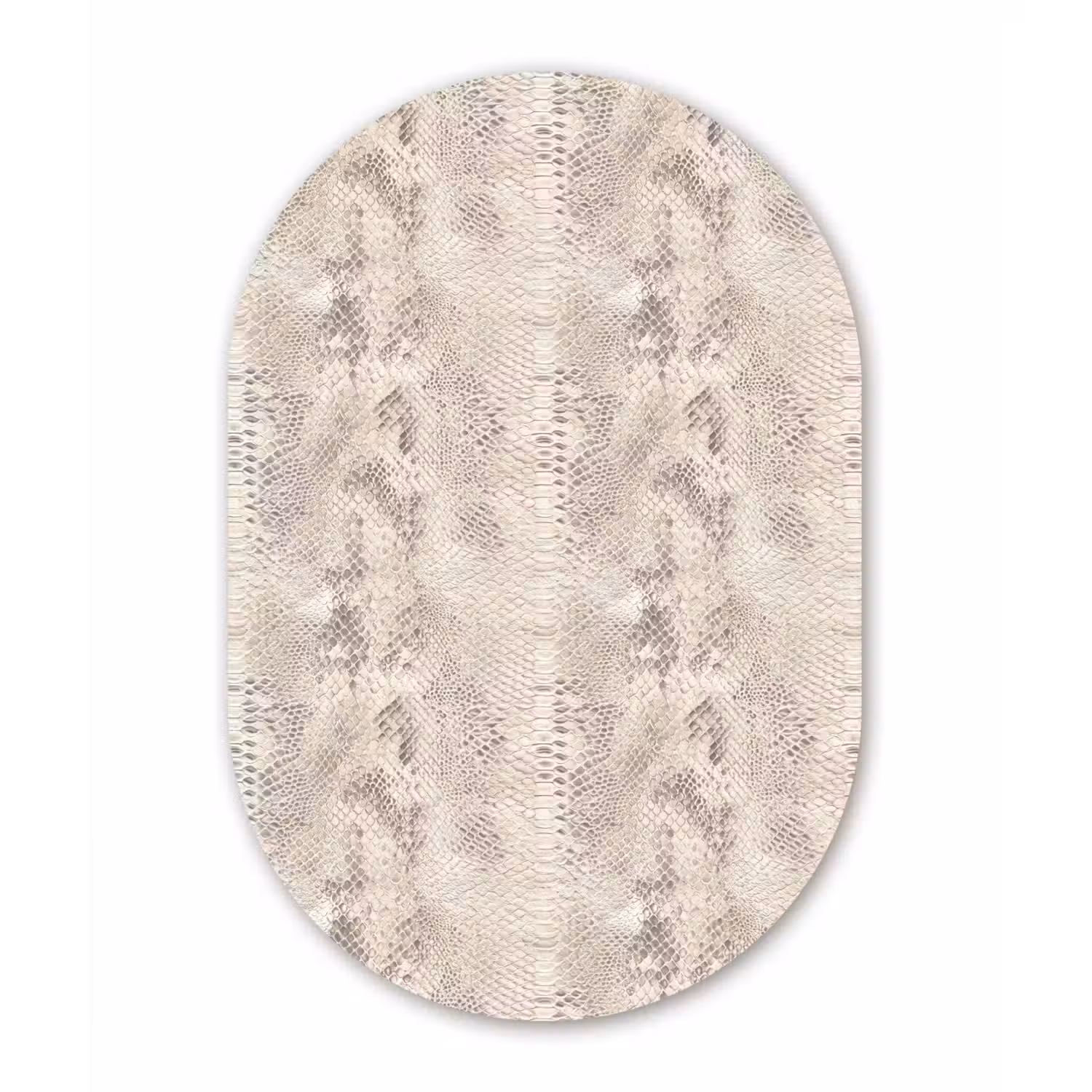 Slang - Patroon - Beige Wandcirkel Ovaal Aluminium middel 839 -3d