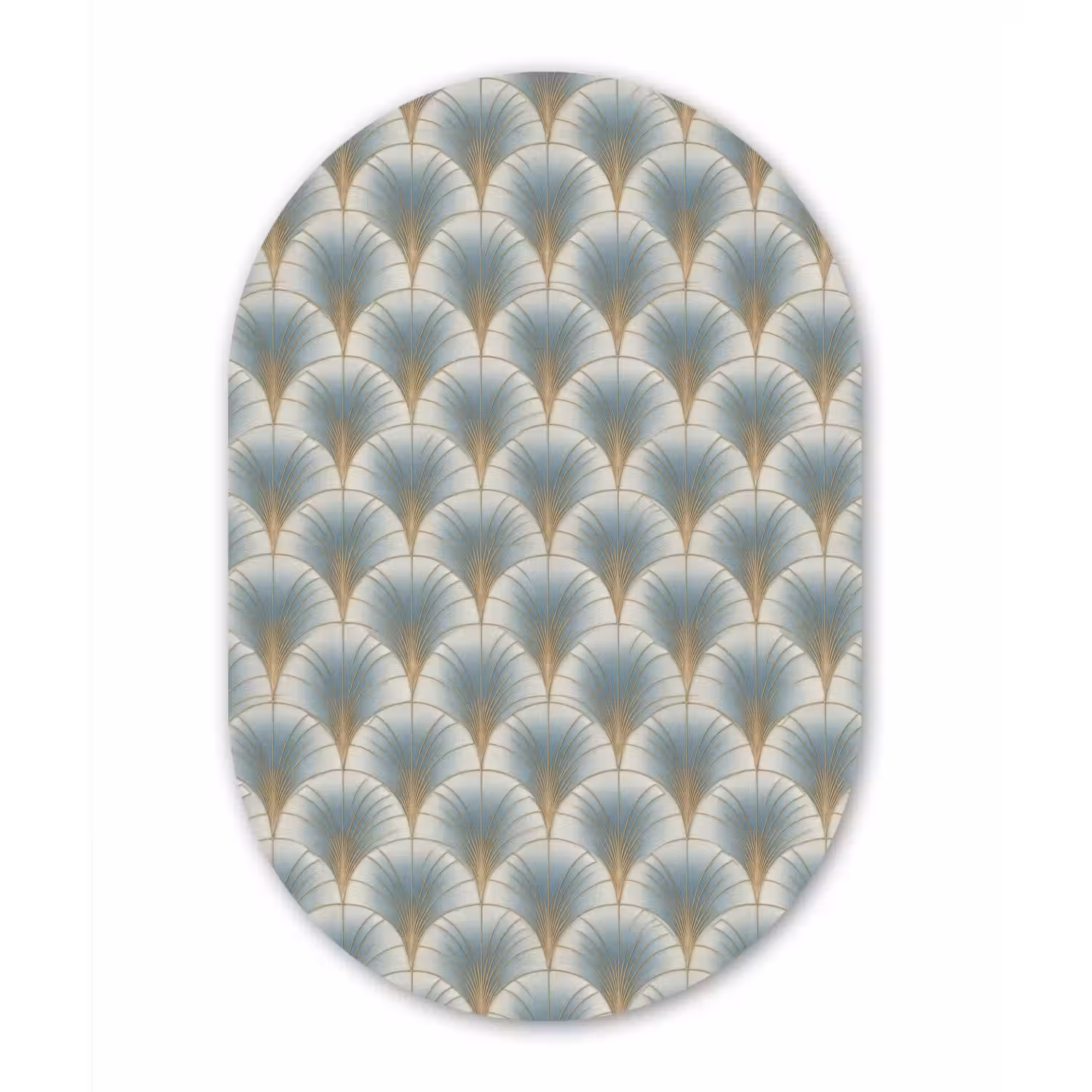 Waaier - Klassiek - Blauw Wandcirkel Ovaal Aluminium middel 839 -3d