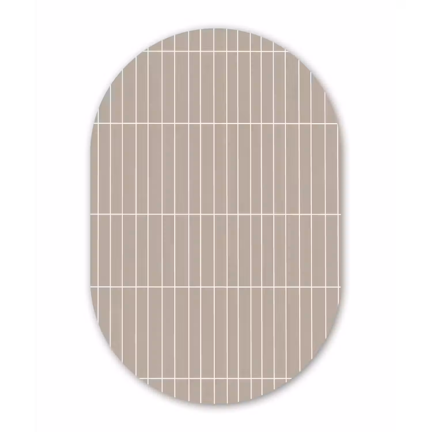Verticaal - Wandtegel - Licht Beige Wandcirkel Ovaal Aluminium middel 839 -3d