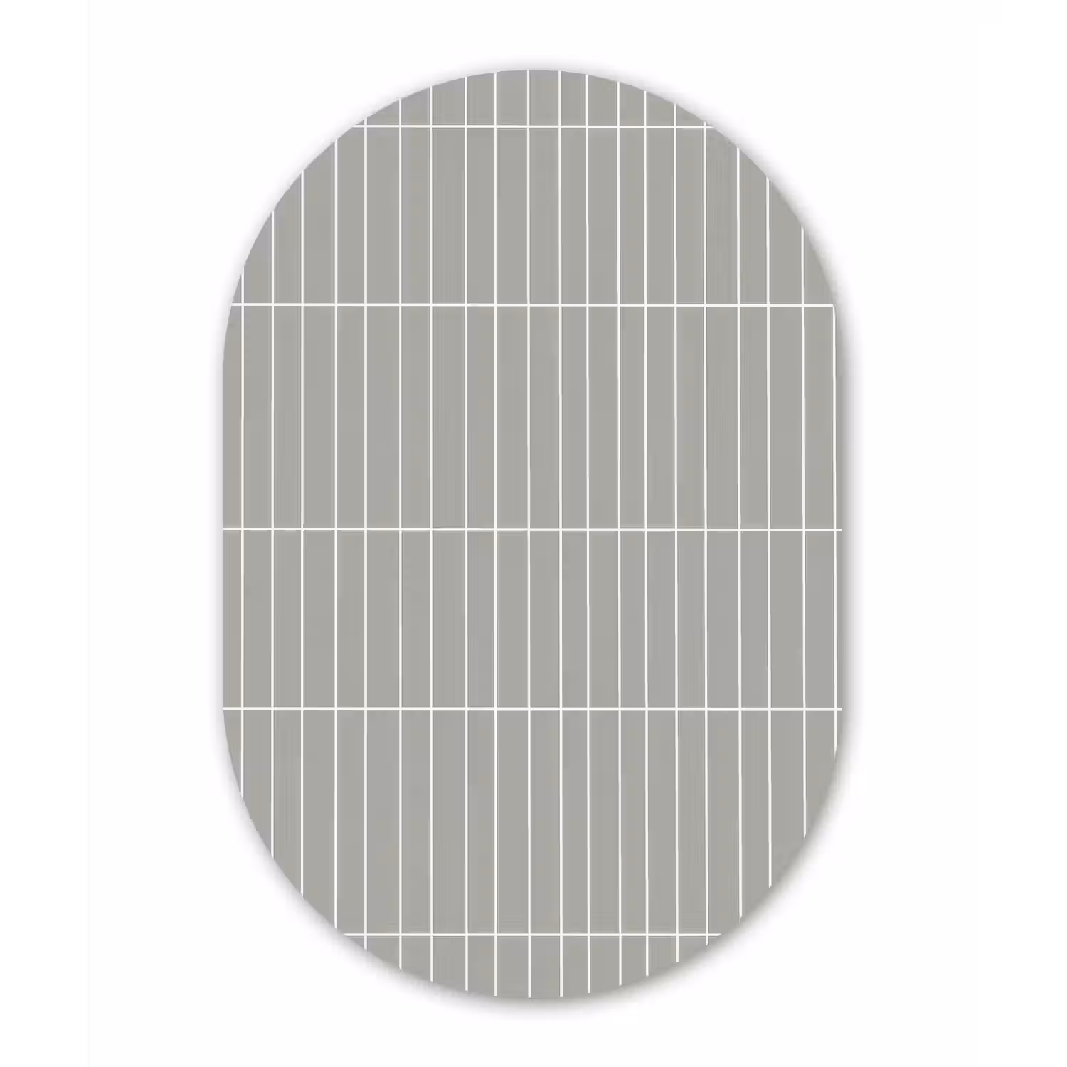 Wandtegel - Verticaal - Lichtgrijs Wandcirkel Ovaal Aluminium middel 839 -3d