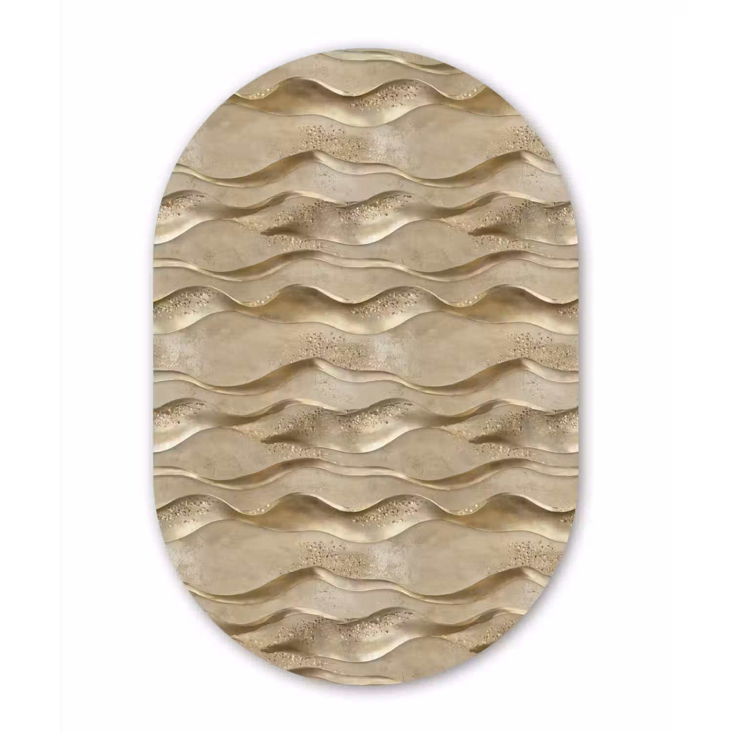 Golven - Patroon - Goud Wandcirkel Ovaal Aluminium middel 839 -3d