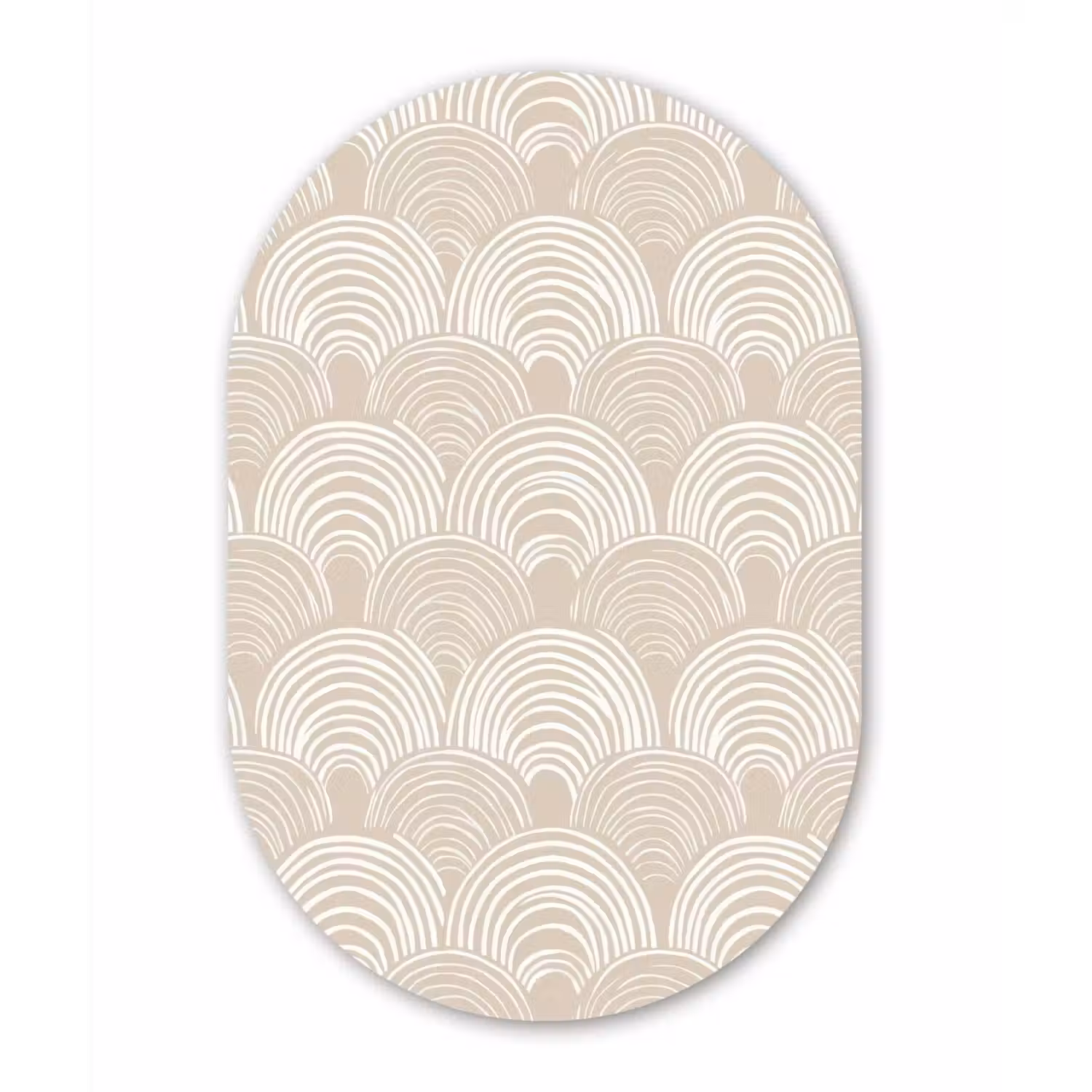 Golven - Structuur - Beige Wandcirkel Ovaal Aluminium middel 839 -3d