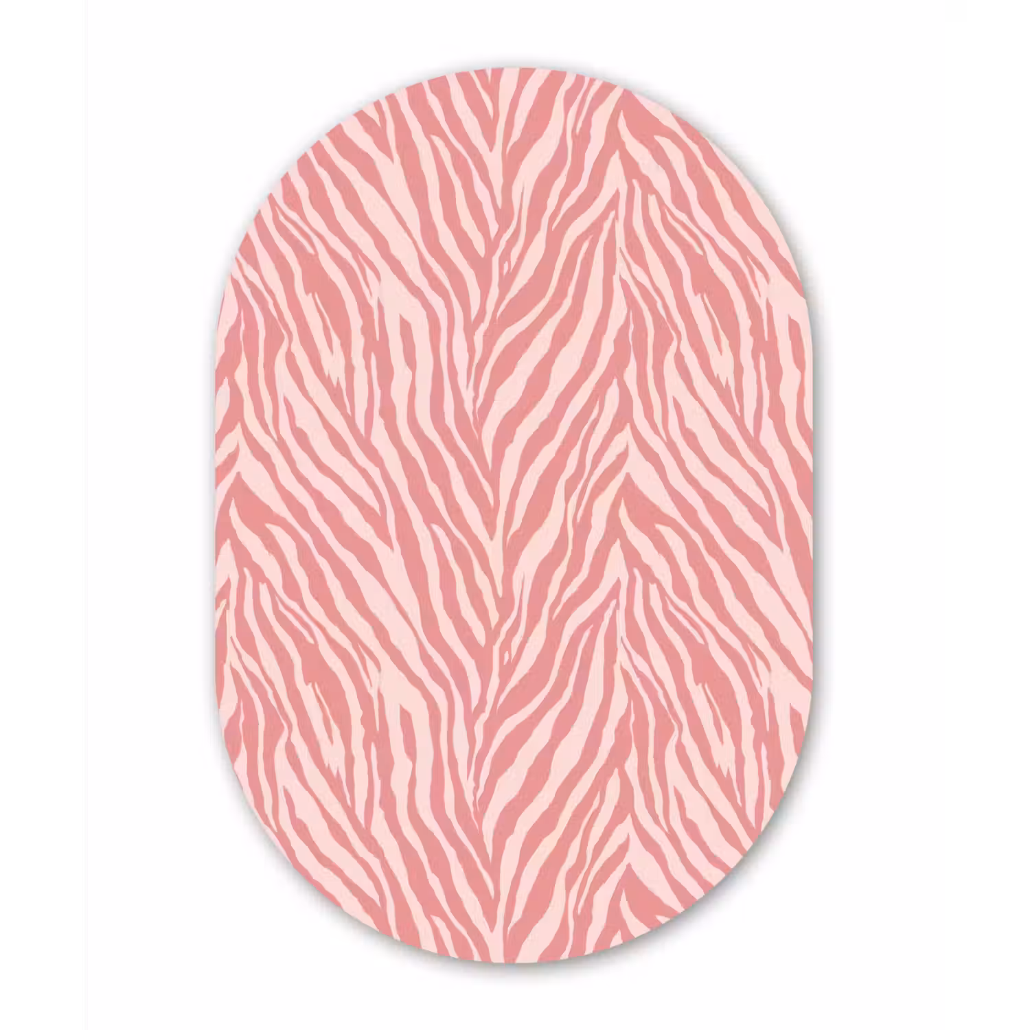 Zebra - Print - Roze Wandcirkel Ovaal Aluminium middel 839 -3d