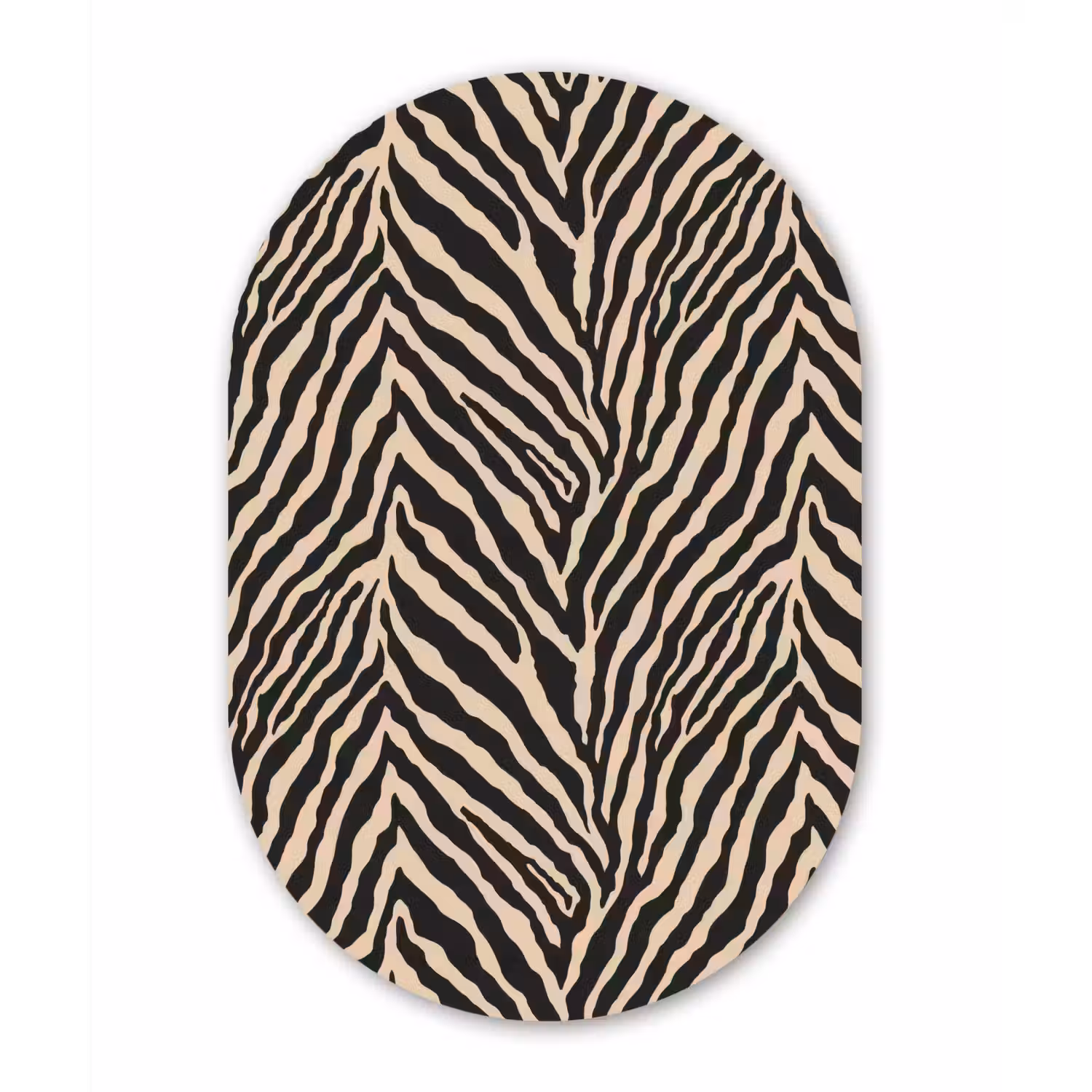 Zebra - Klassiek - Zwart Wandcirkel Ovaal Aluminium middel 839 -3d