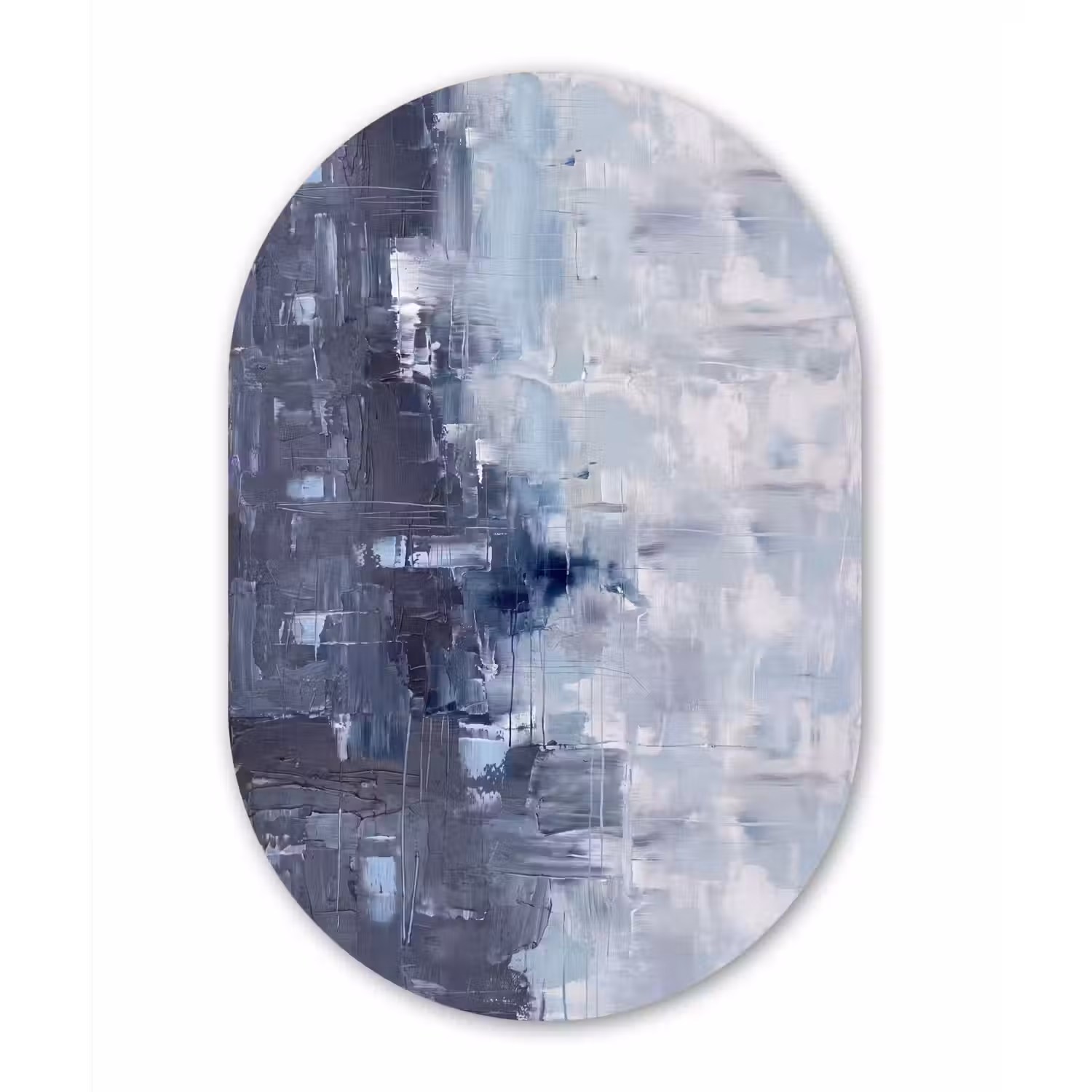 Abstract - Textuur - Kunst - Modern - Blauw Wandcirkel Ovaal Aluminium middel -3d
