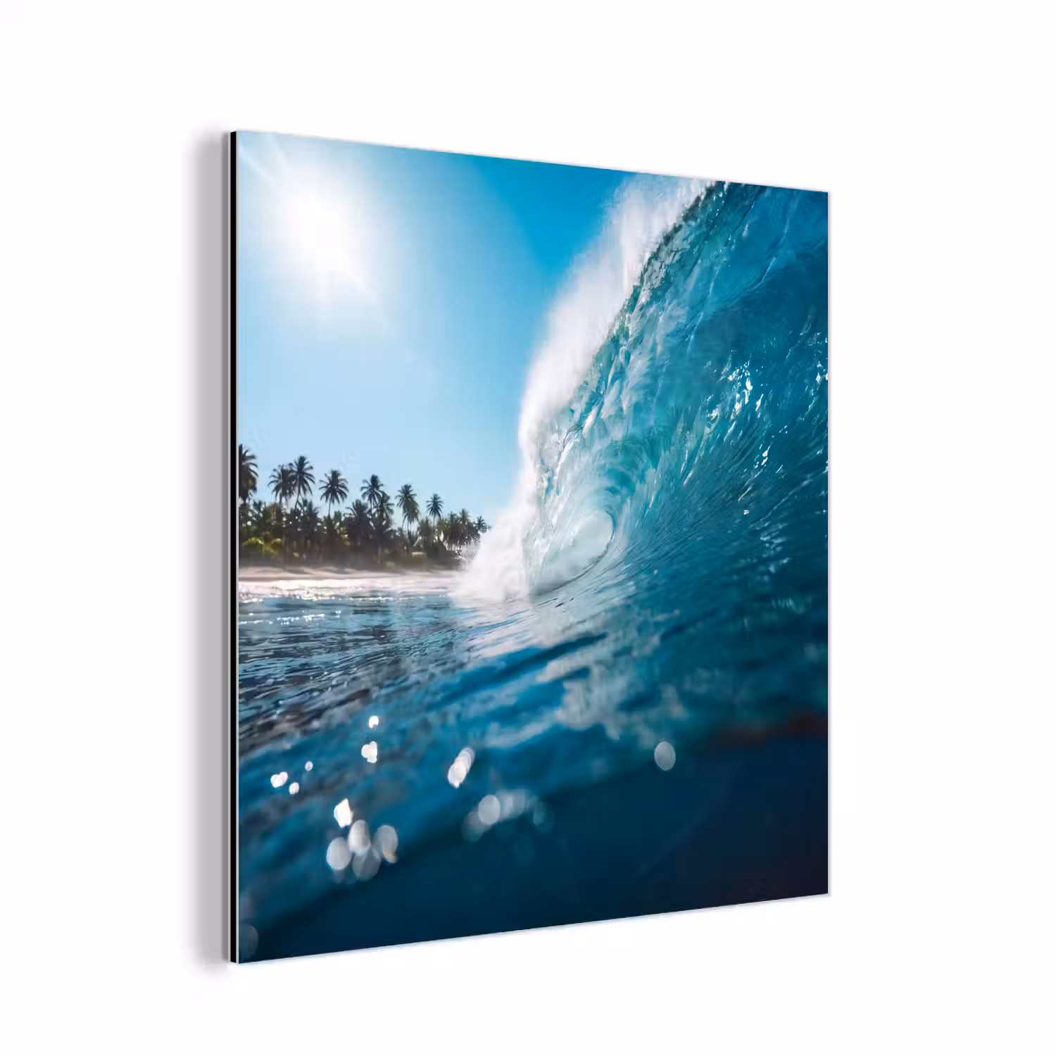 Oceaan - Golf - Strand - Natuur - Blauw aluminium wit klein -3d