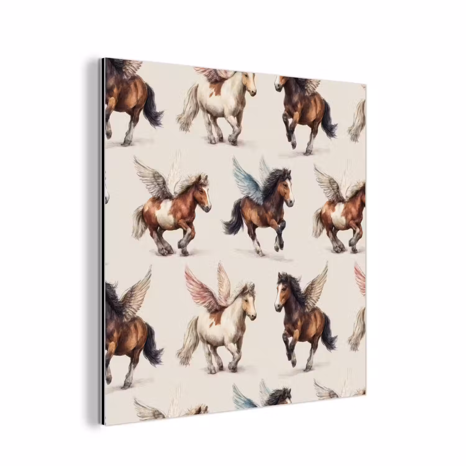 Paarden - Vleugels - Kleurrijk aluminium wit klein 46 -3d