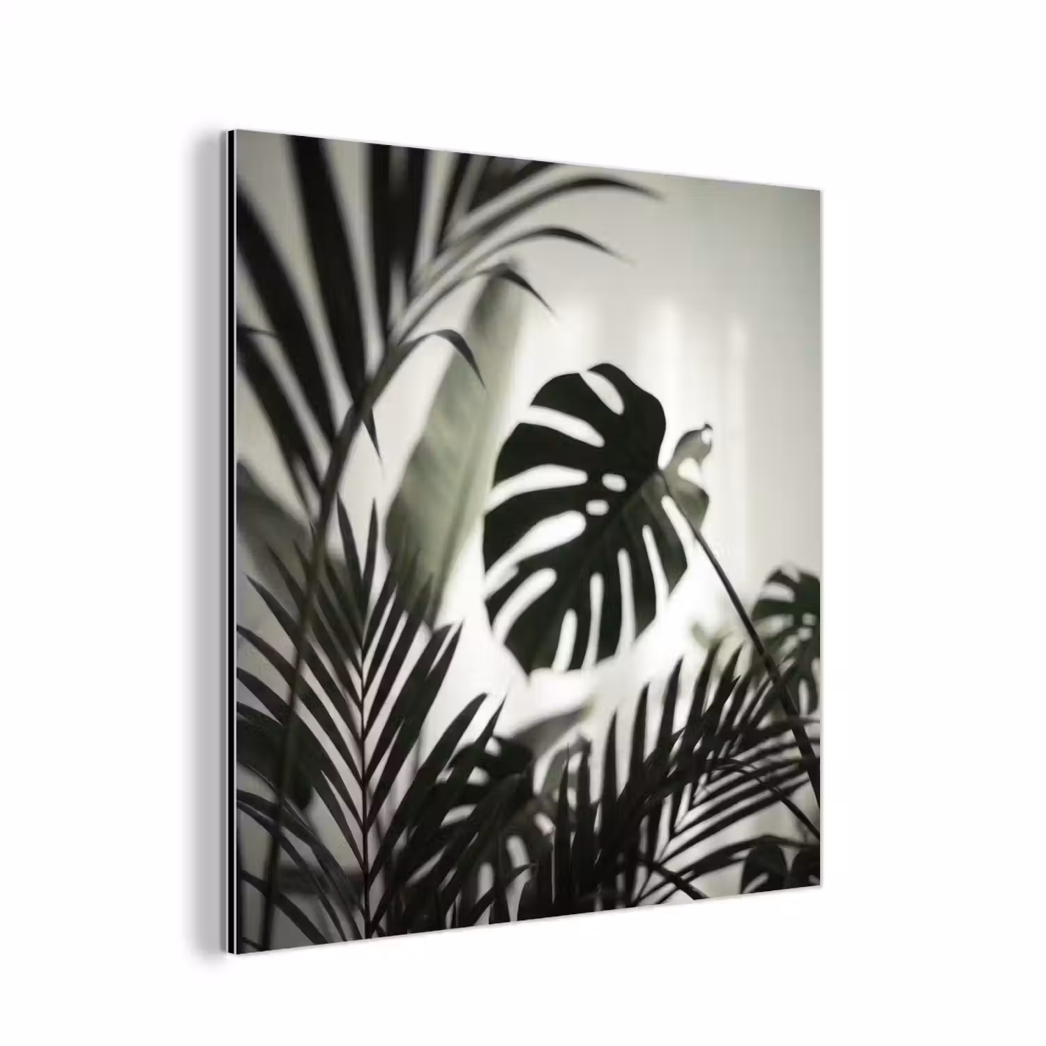 Planten - Bladeren - Natuur - Minimalistisch - Groen aluminium wit klein -3d