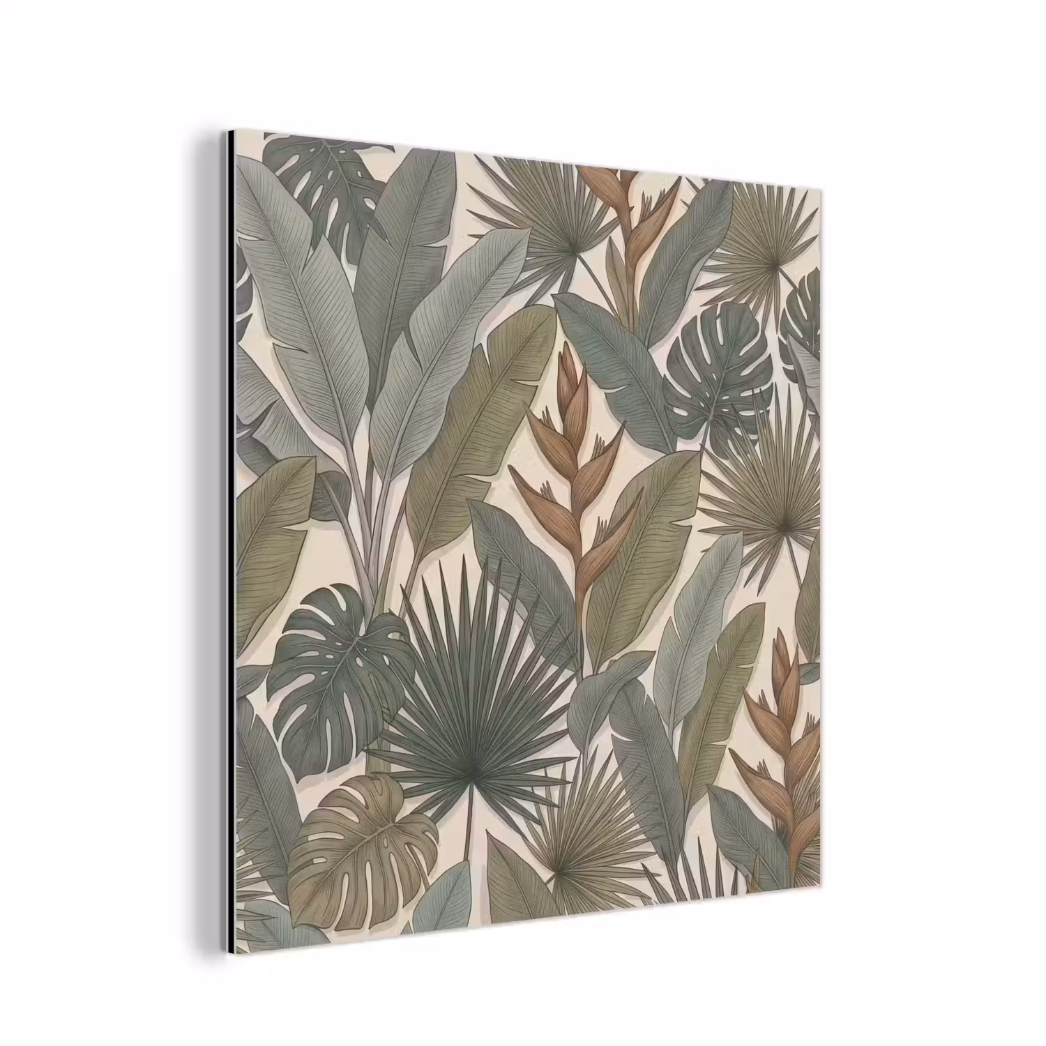 Planten - Tropisch - Natuur - Illustratie - Groen aluminium wit klein -3d