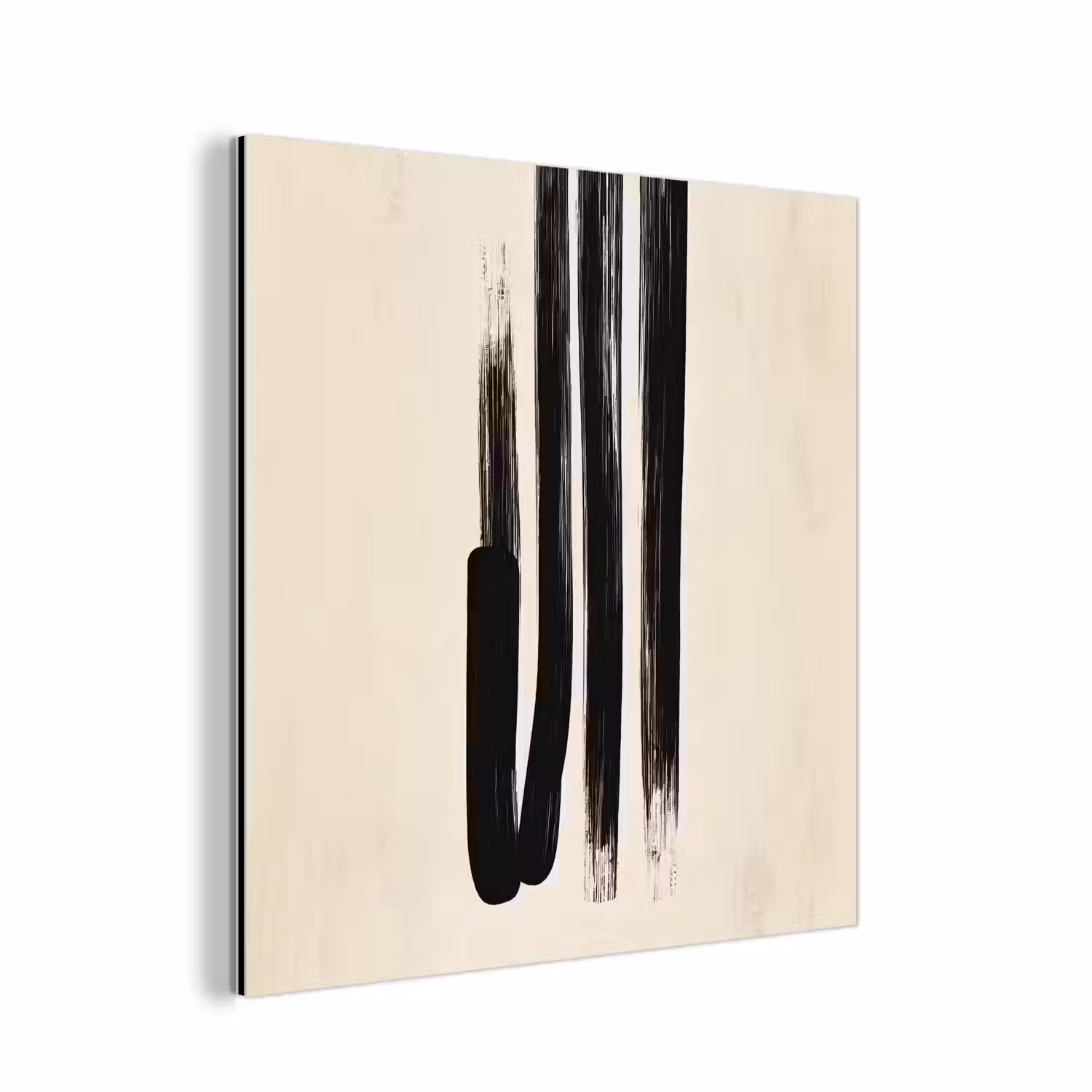Penseelstreken - Verticaal - Zwart aluminium wit klein -3d