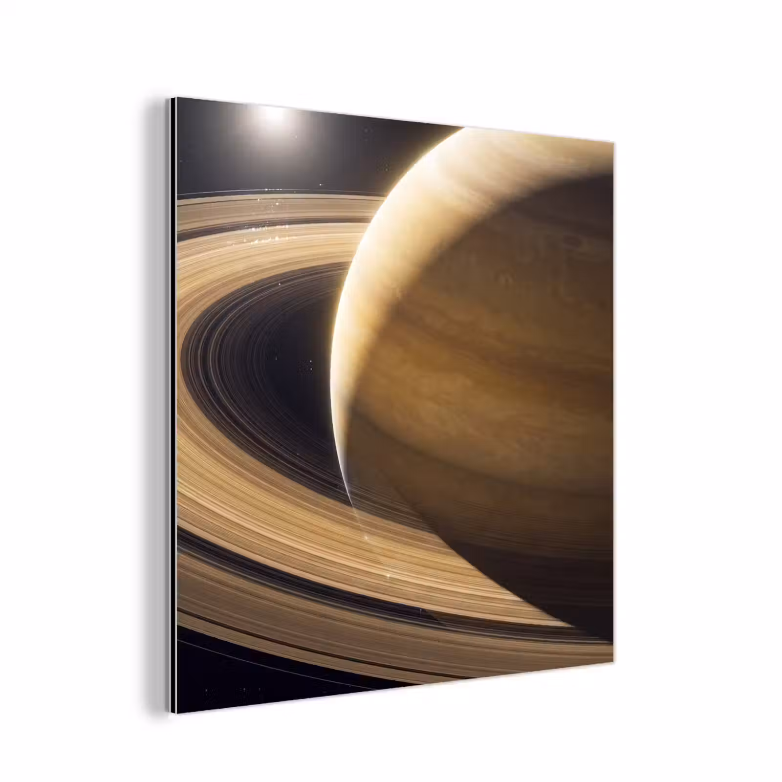 Alu-Dibond-Bild - Planet – Ringe – Weltraum - Planeet - Ringen - Ruimte aluminium wit klein