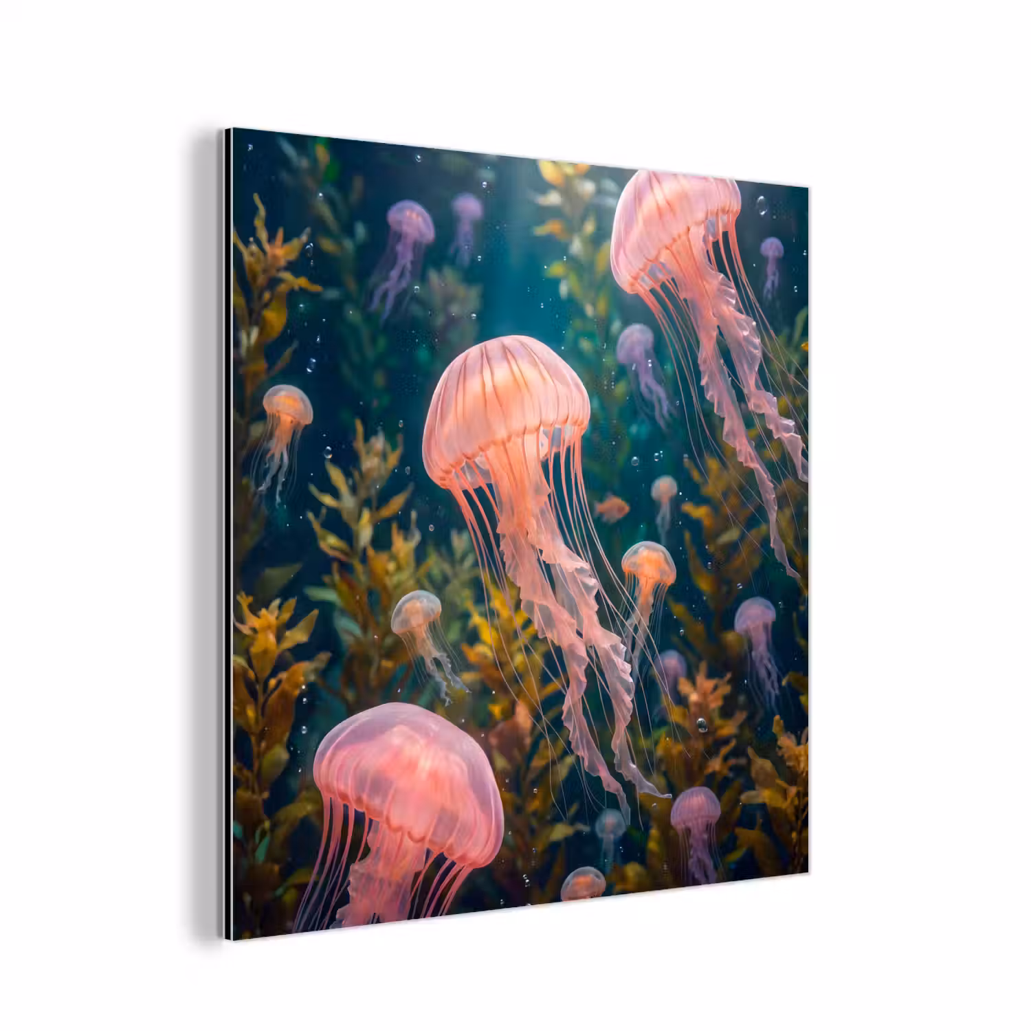 Kwal - Roze - Onderwater - Zeeleven - Dieren aluminium wit klein -3d