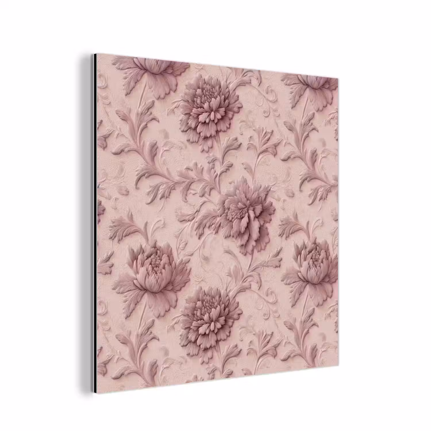 Reliëf - Pioenrozen - Roze aluminium wit klein 46 -3d