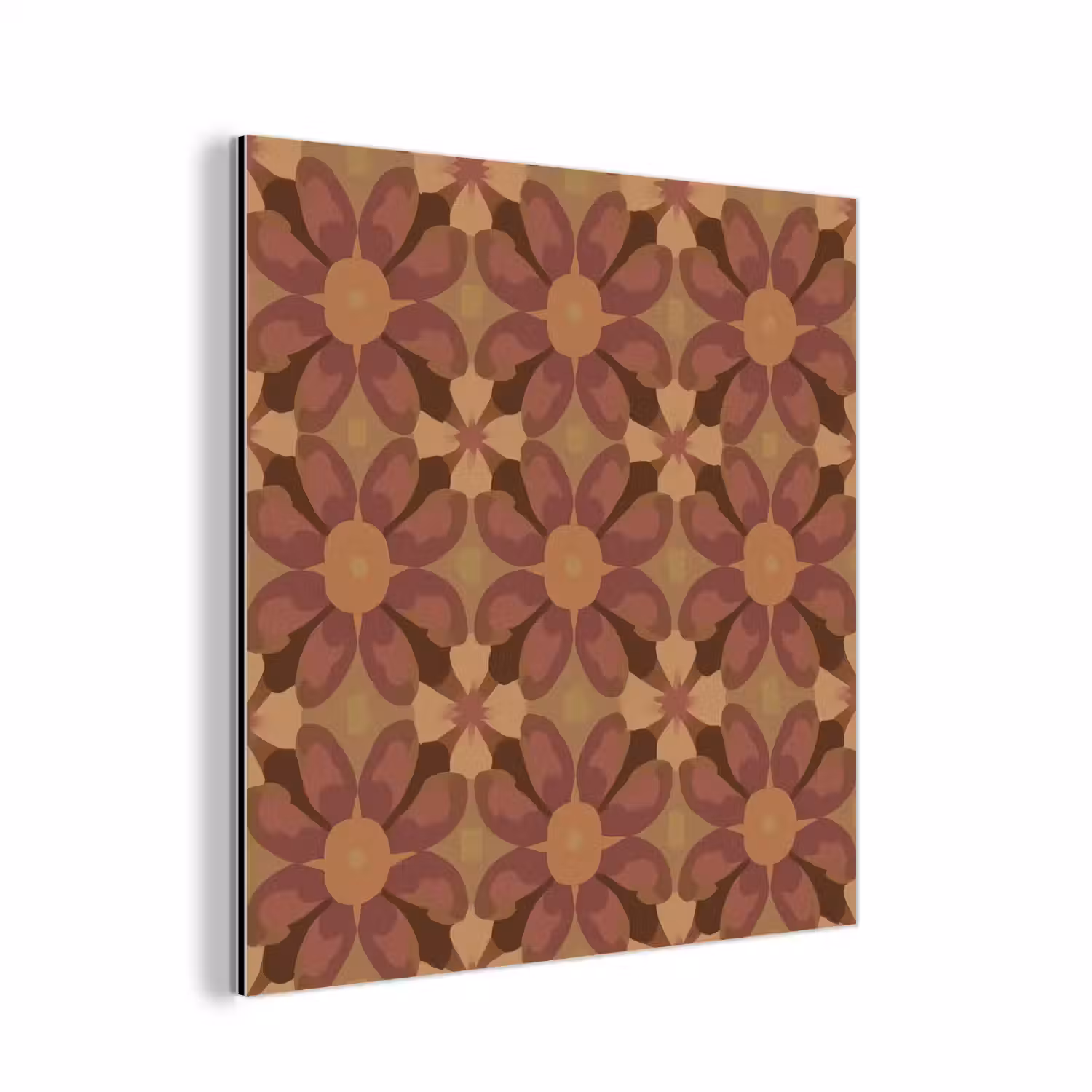 Retro - Bloemen - Bruin aluminium wit klein 46 -3d