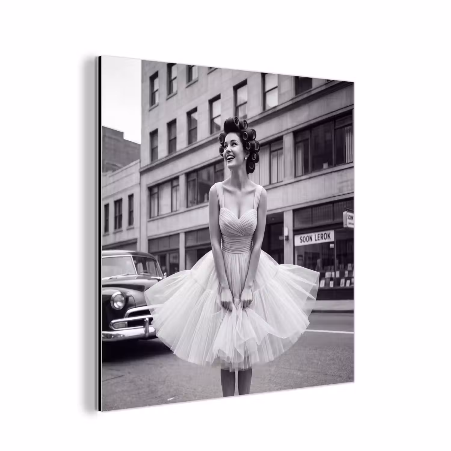 Retro - Vrouw - Zwart - Wit aluminium wit klein -3d