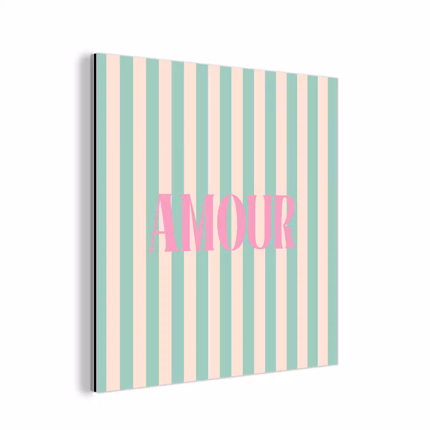 Roze - Groen - Strepen - Amour aluminium wit klein -3d