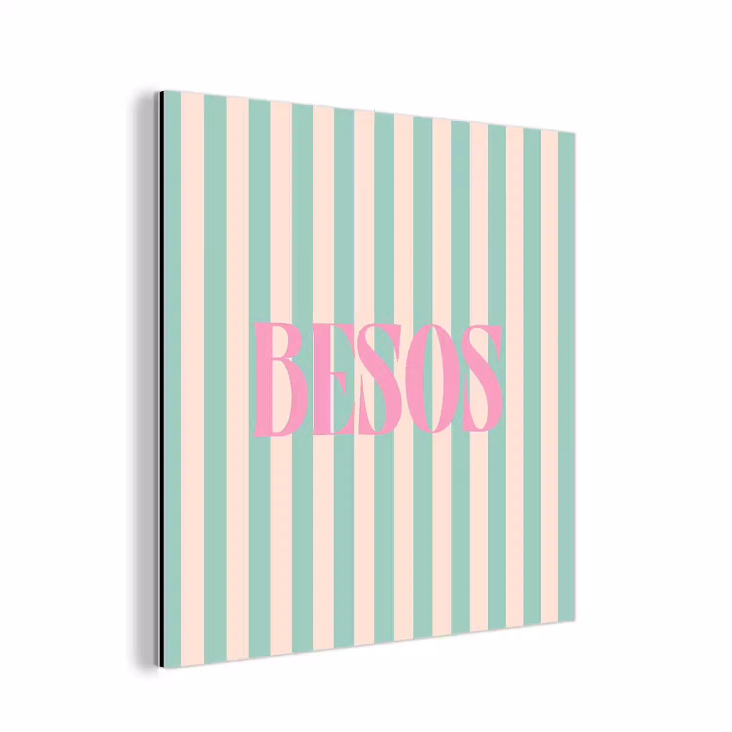 Roze - Groen - Strepen - Besos aluminium wit klein -3d