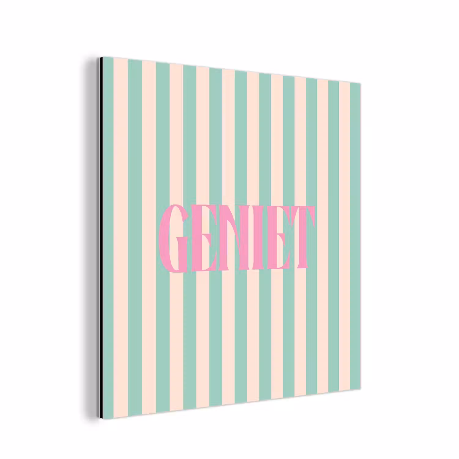 Roze - Groen - Strepen - Geniet aluminium wit klein -3d